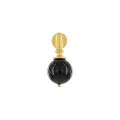 Kerry MacBride Gilded Bronze and Black Onyx Sphere Earrings