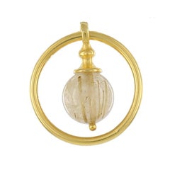 Kerry MacBride Gilded Bronze and Rutilated Quartz Earrings