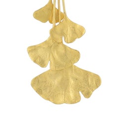 Kerry MacBride Gilded Bronze Gingko Cluster Clip Earrings