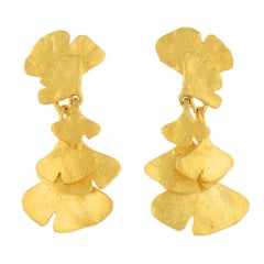 Kerry MacBride Gilded Bronze Gingko Cluster Earrings