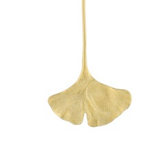 Kerry MacBride Gilded Bronze Single Gingko Earrings