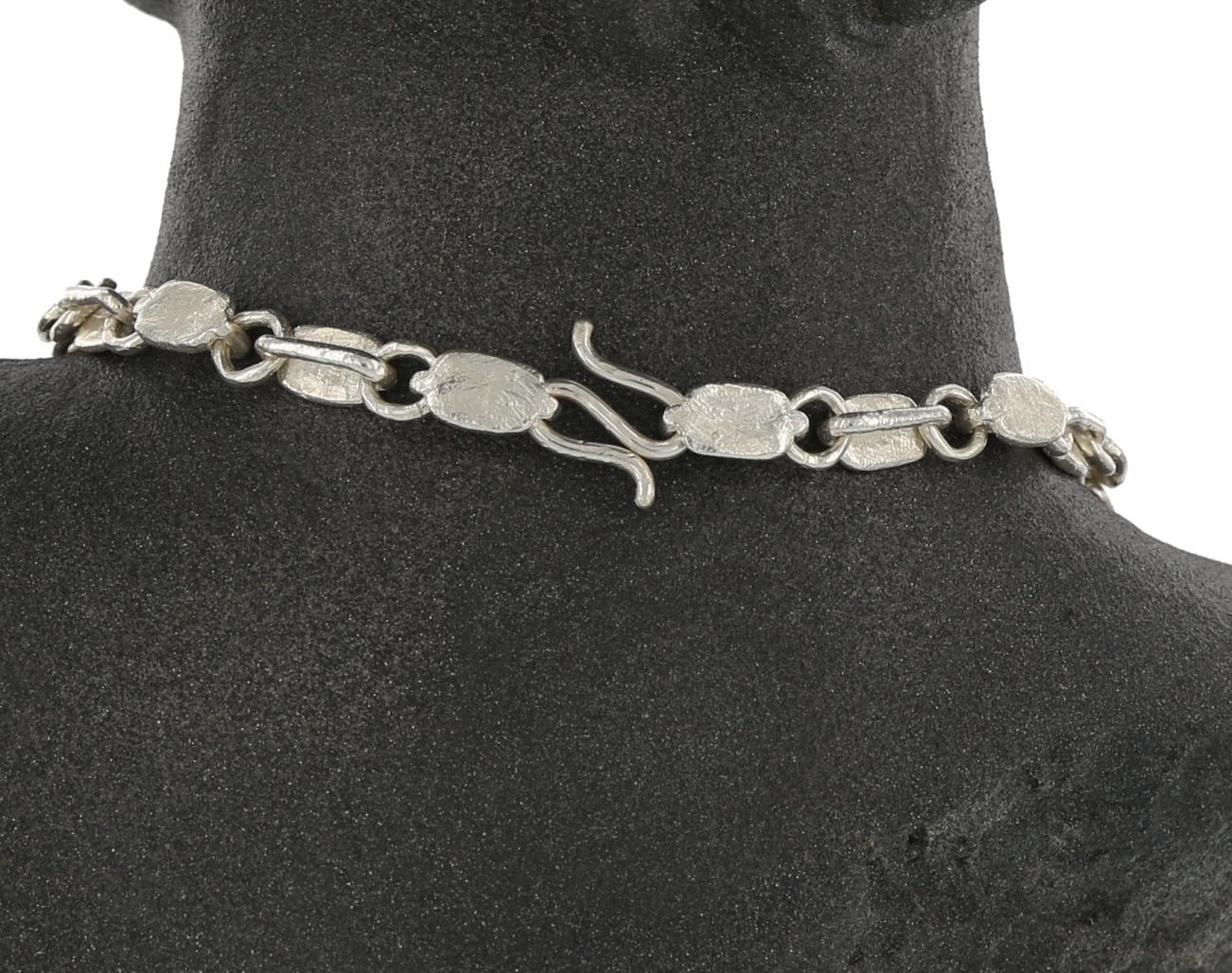 Women's or Men's Kerry MacBride Hand Wrought Sterling Silver Chain For Sale