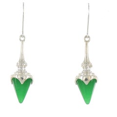Kerry MacBride Silver and Green Chalcedony Earrings