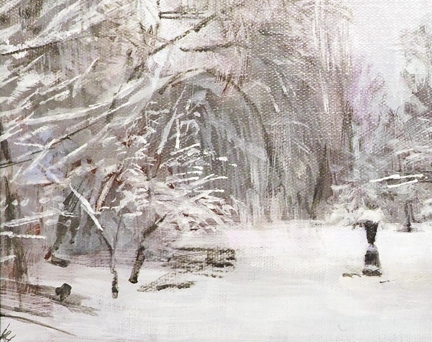 Jardín de invierno - Landscape Painting Negro de Kerry Simmons