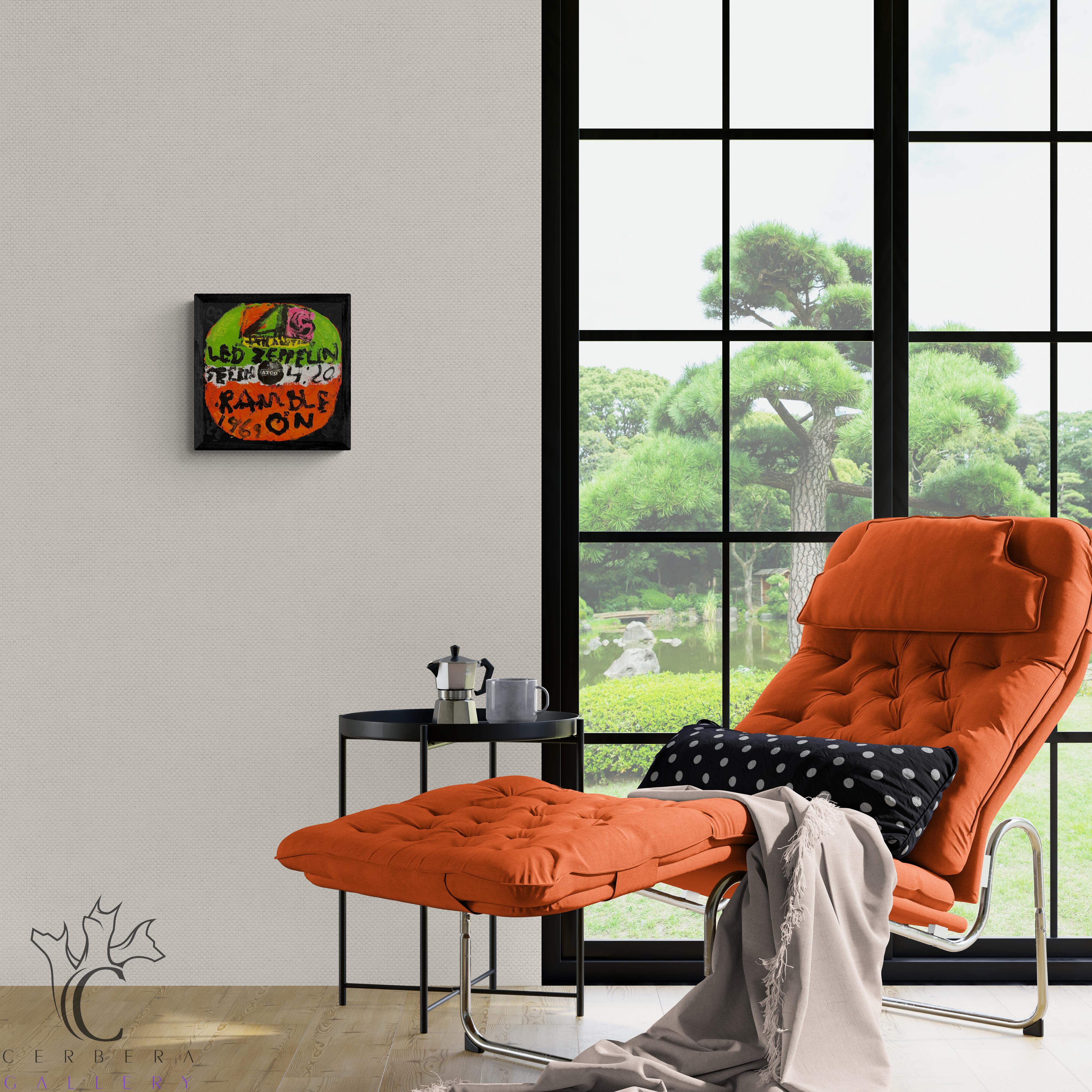 Led Zeppelin - Ramble On (Etichetta discografica, Pop Art, Grammy, Quadro su ordinazione) - Painting di Kerry Smith