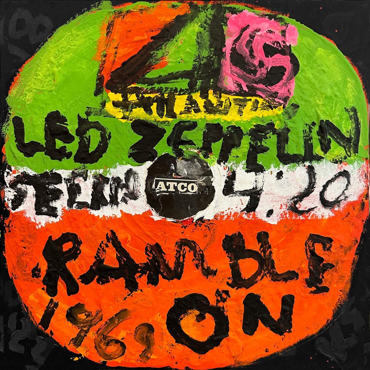 Led Zeppelin - Ramble On (Label, Pop Art, Grammy, peinture sur commande)