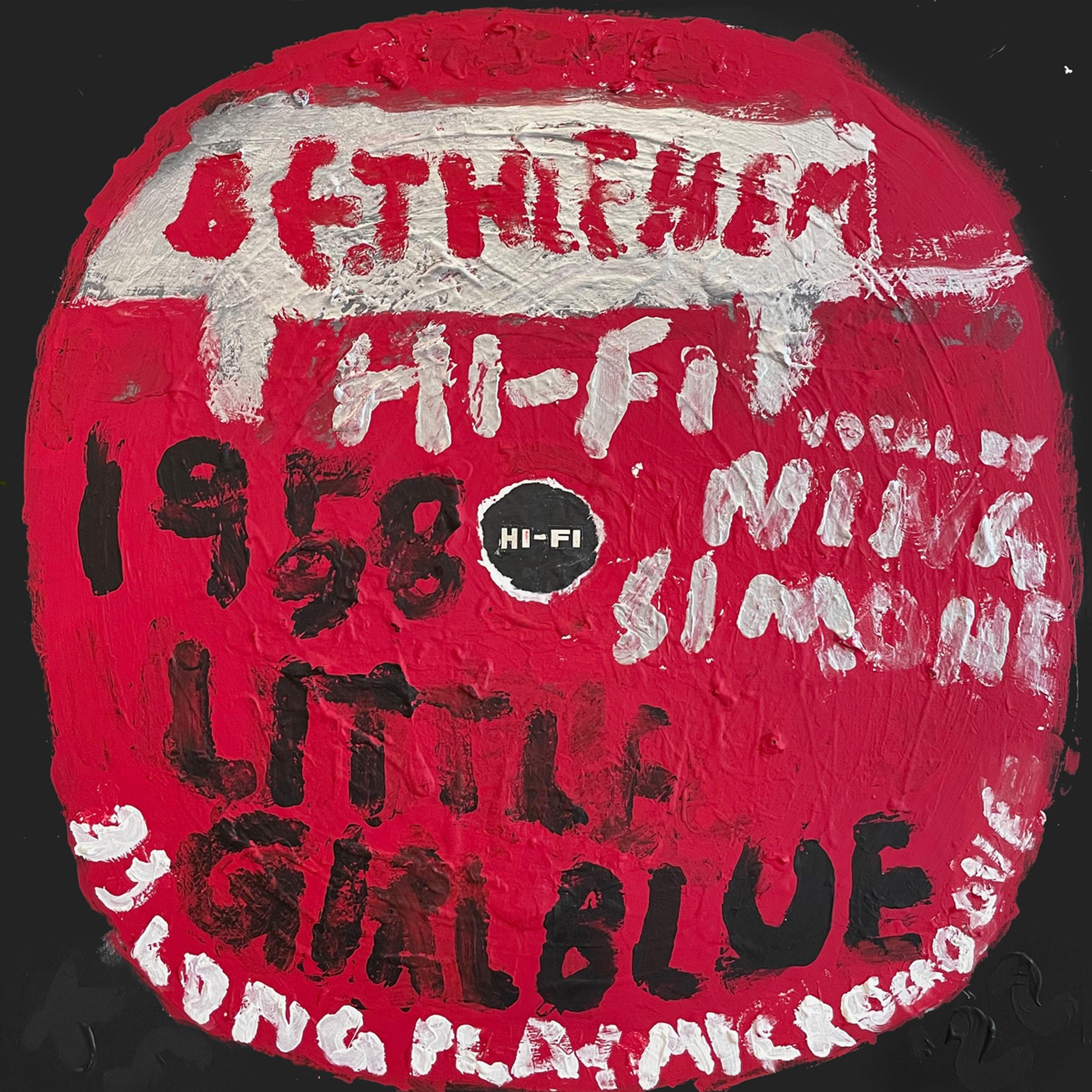 Figurative Painting Kerry Smith - Nina Simone - Little Girl Blue (Grammy, Album Art, Iconic, Jazz, Soul, Pop)