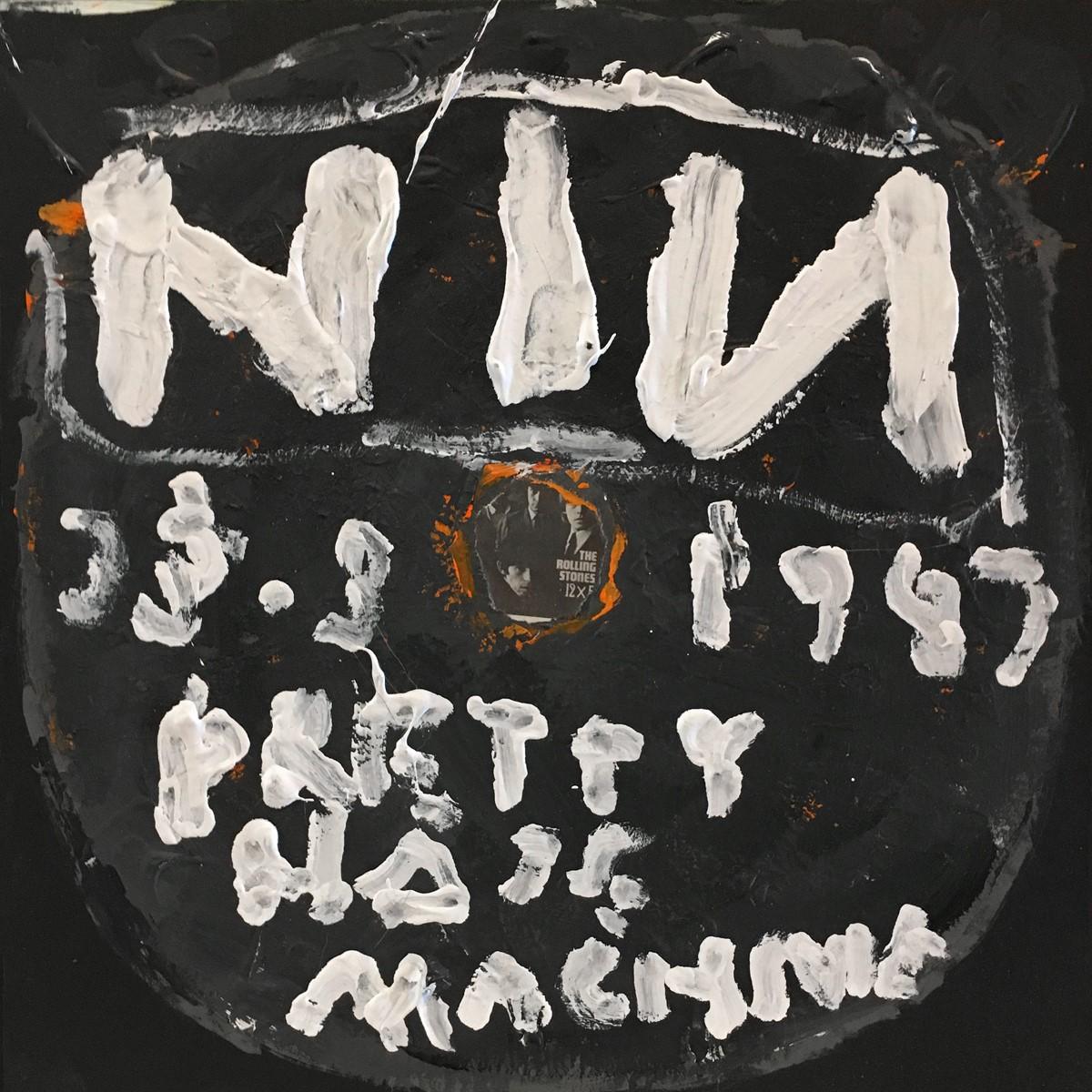 Kerry Smith Figurative Painting - Nine Inch Nails - Pretty Hate Machine (Record Label, Ticket Stubs, Setlists)