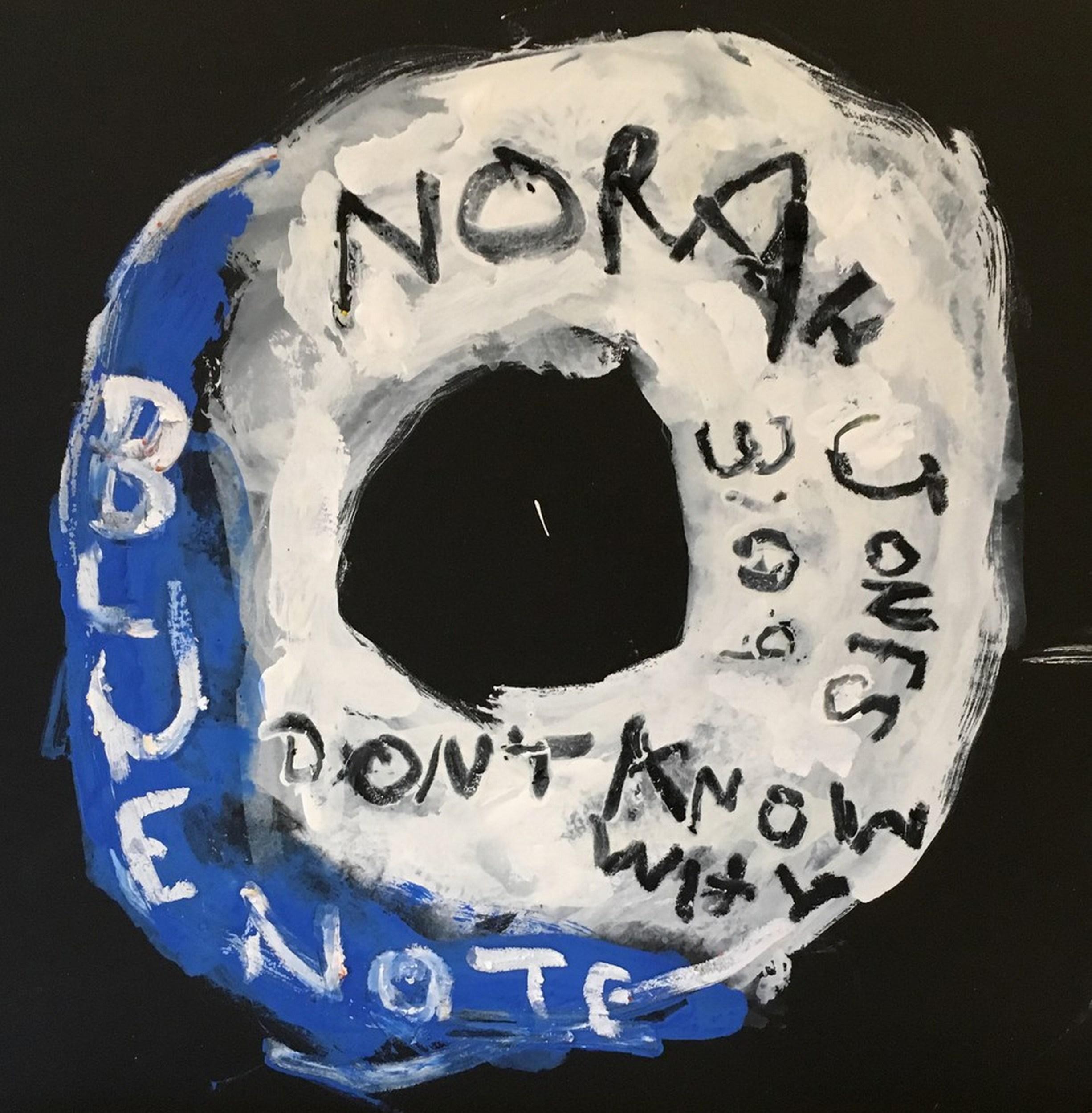 Kerry Smith Figurative Painting - Norah Jones - Don't Know Why (Record Label, Ticket Stubs, Setlists, Pop Art)