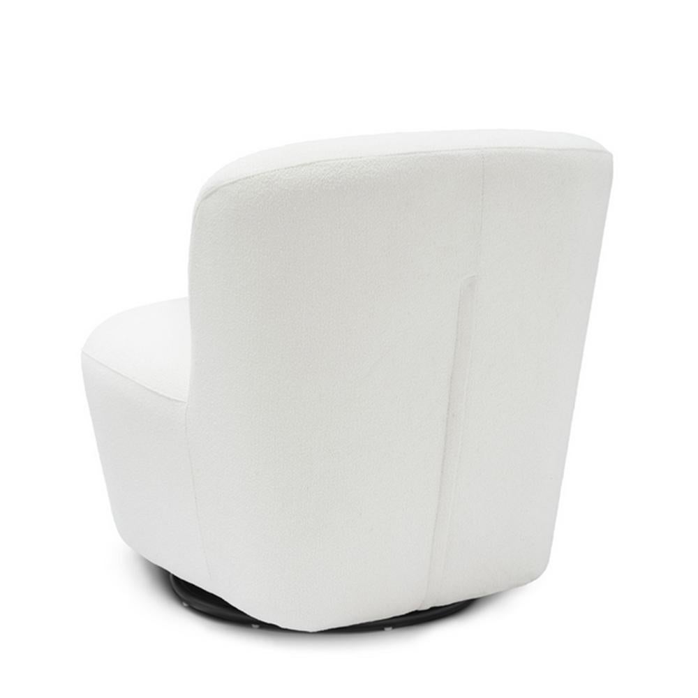 cream boucle swivel chair