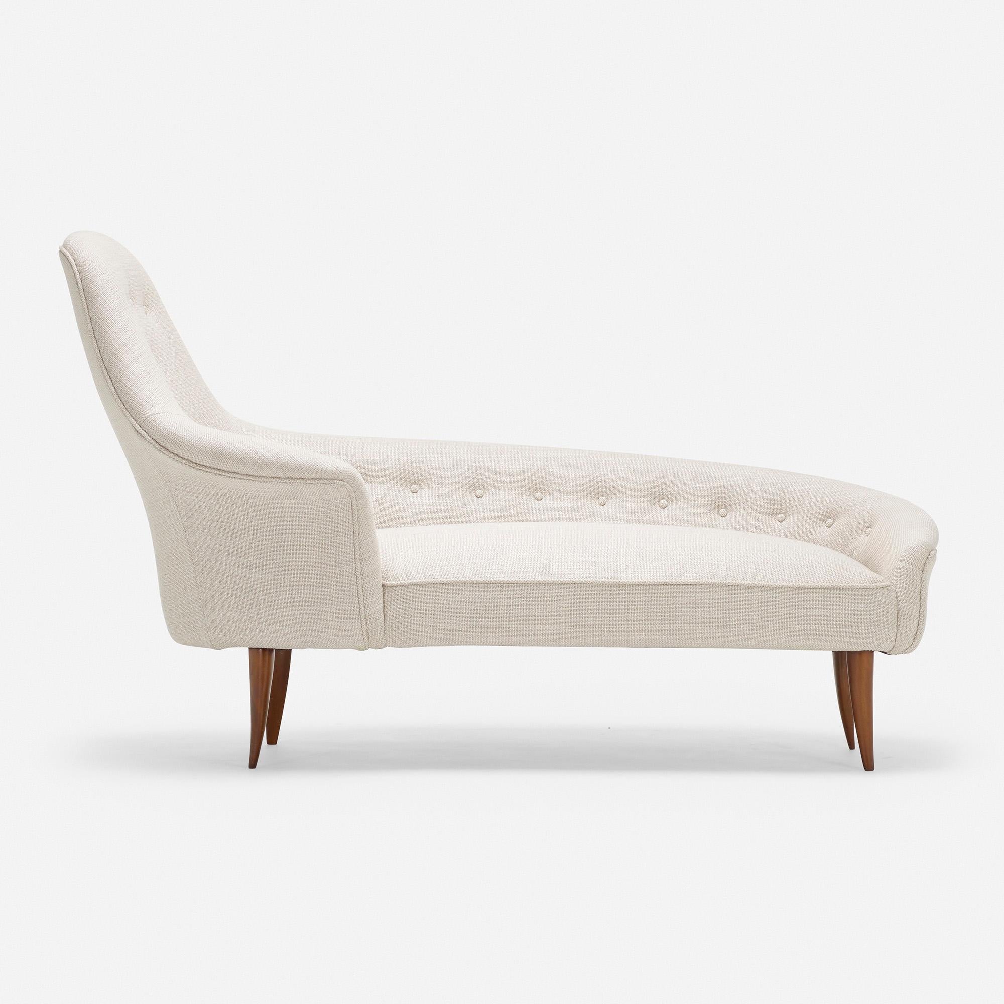 Made by: Nordiska Kompaniets Verkstäder, Sweden.

Material: upholstery, beech.

Size: 67 W × 30 D × 38.5 H in seat height 15 inches.