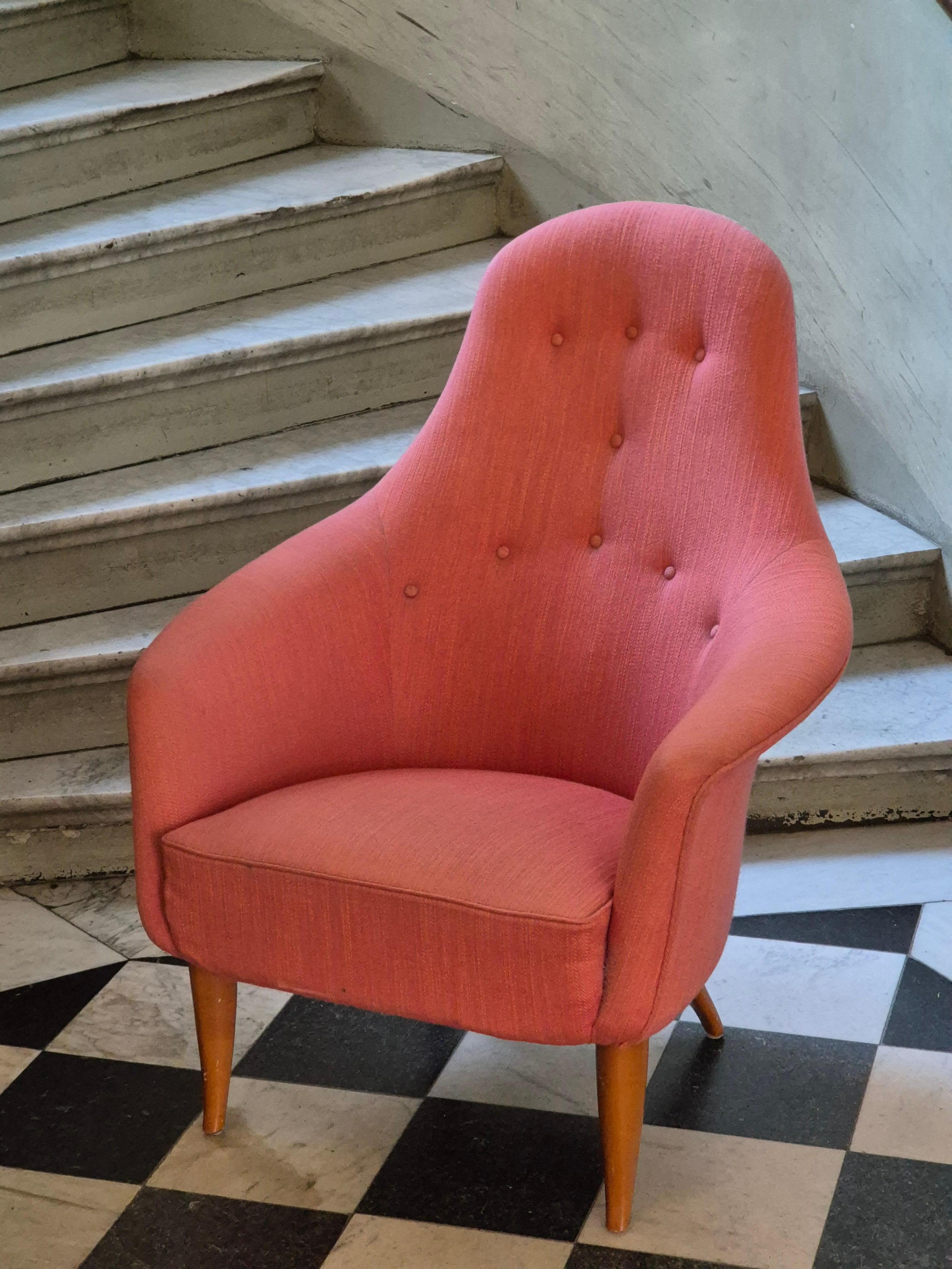 Wool Kerstin Hörlin-Holmquist, easy chair Stor/Large Adam, NK, Scandinavian Modern For Sale