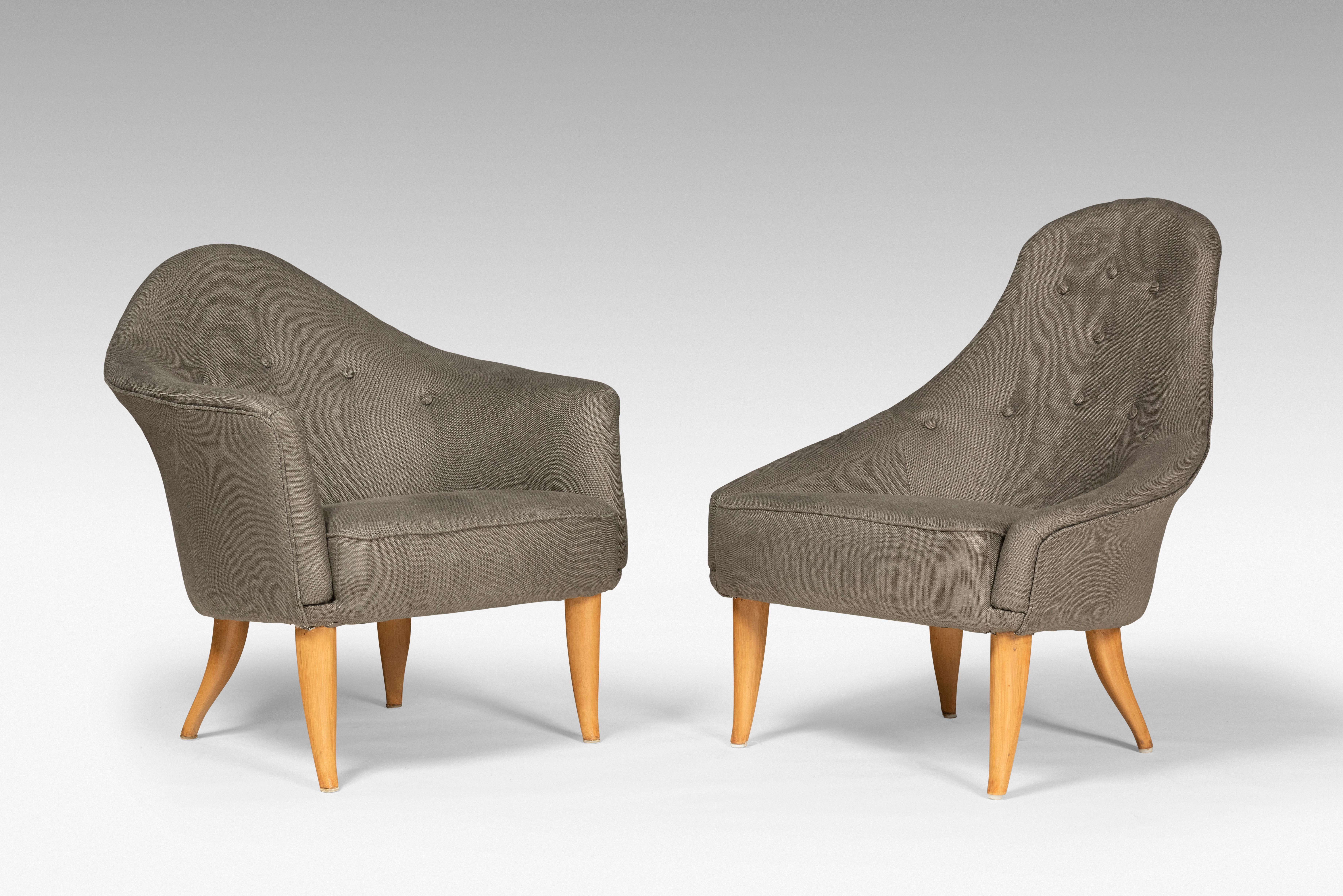 Suédois Kerstin Hörlin-Holmquist Little Eva set of lounge chair 1950's en vente
