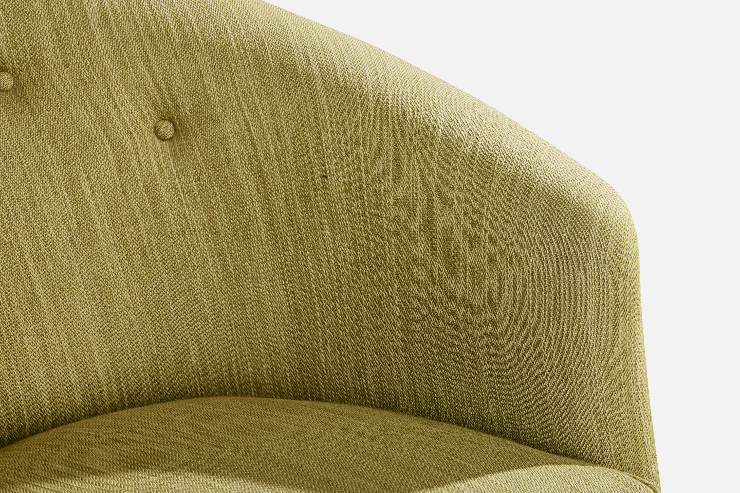 Kerstin Hörlin Holmquist, Lounge Chairs, Wood, Fabric, Sweden, 1950s For Sale 4