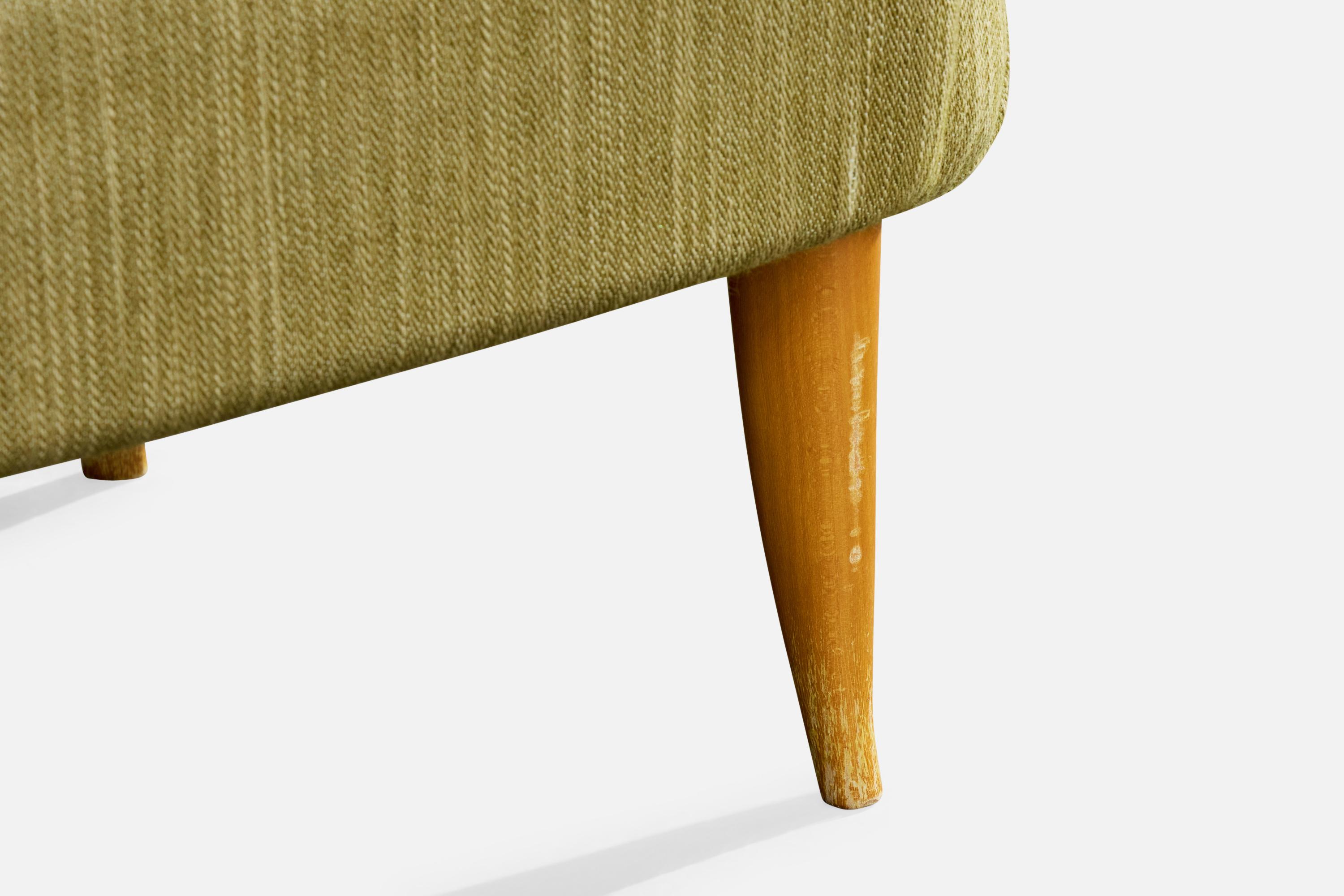 Kerstin Hörlin Holmquist, Lounge Chairs, Wood, Fabric, Sweden, 1950s For Sale 7