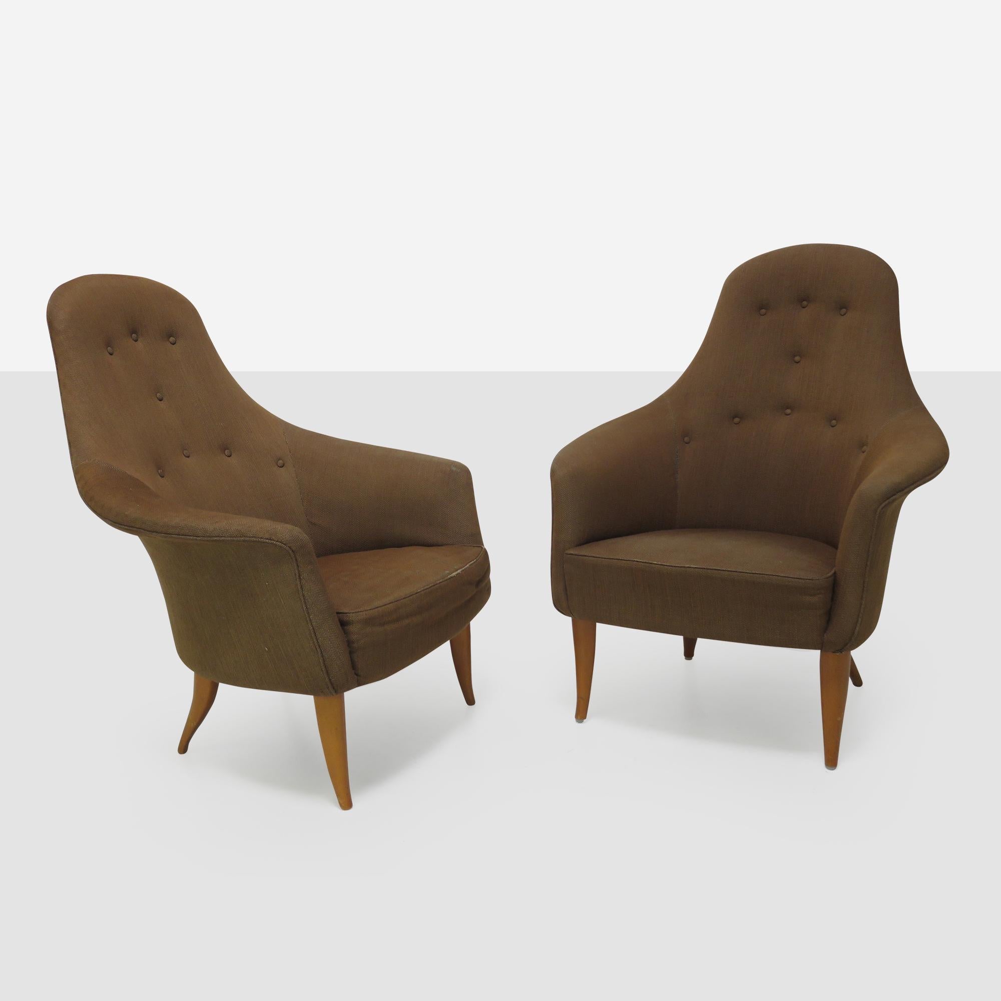 Upholstery Kerstin Horlin-Holmquist Pair of Lounge Chairs For Sale