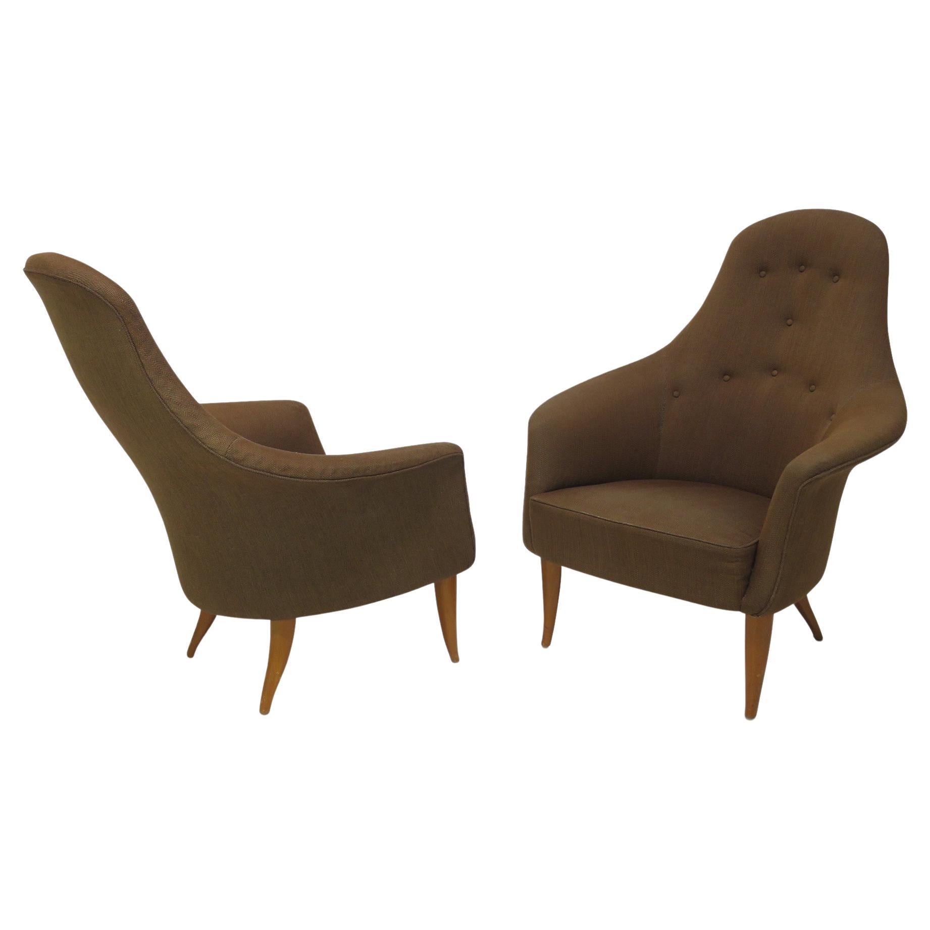 Kerstin Horlin-Holmquist Pair of Lounge Chairs For Sale