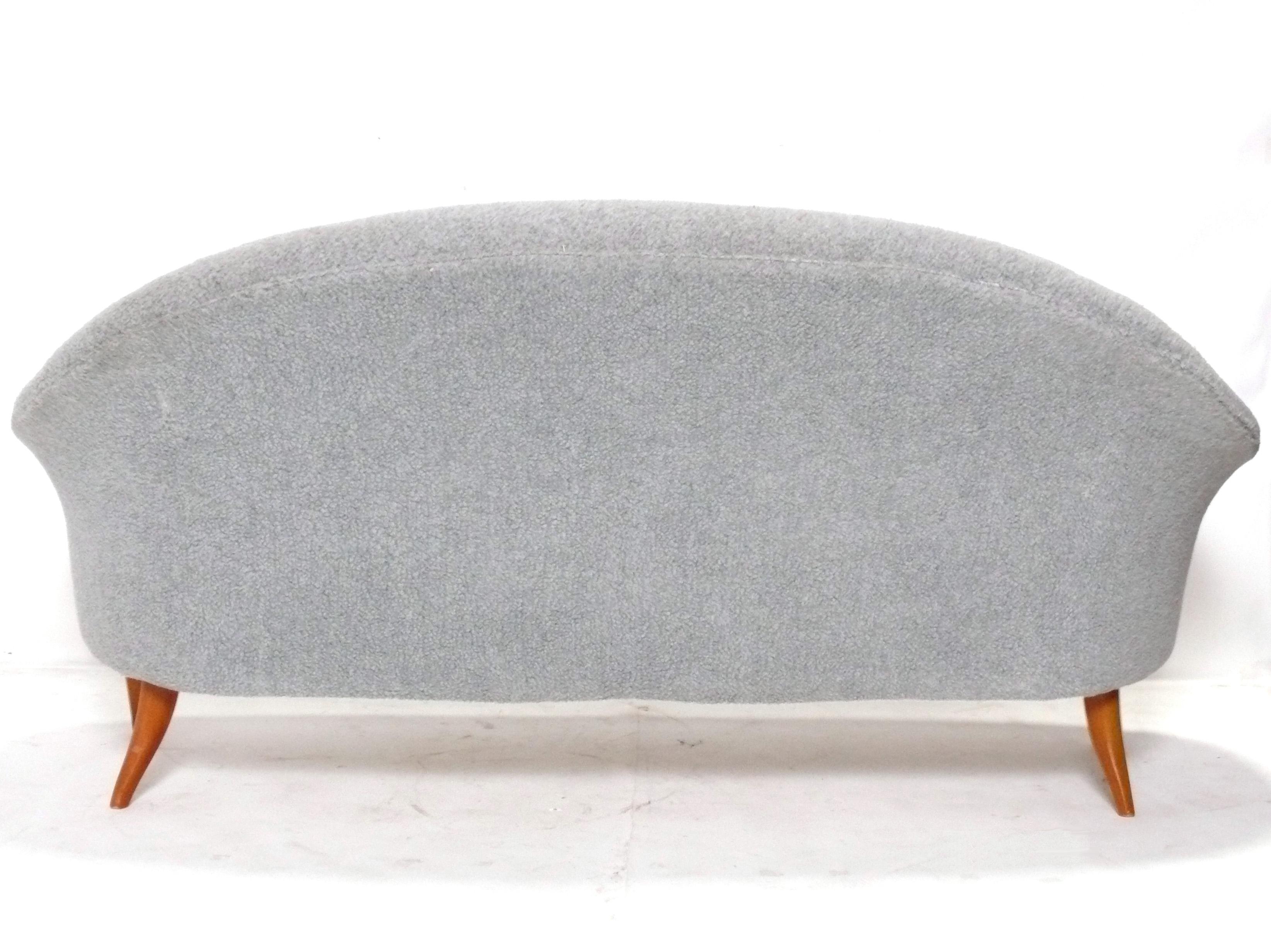 Swedish Kerstin Hörlin-Holmquist Paradise Model Sofa in Light Gray Boucle Danish Modern For Sale