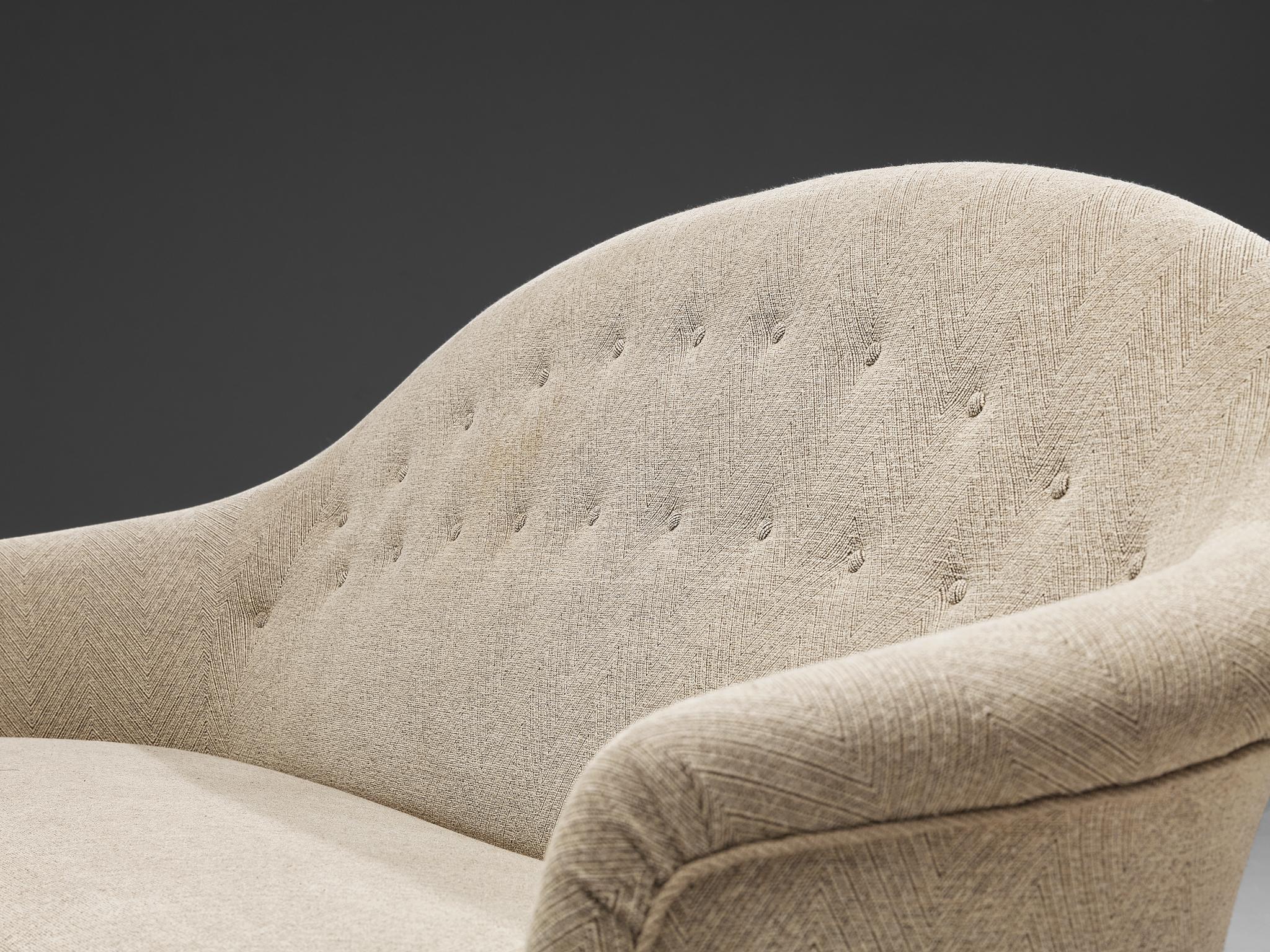 Scandinavian Modern Kerstin Horlin-Holmquist 'Paradiset' Sofa in Off-White Upholstery