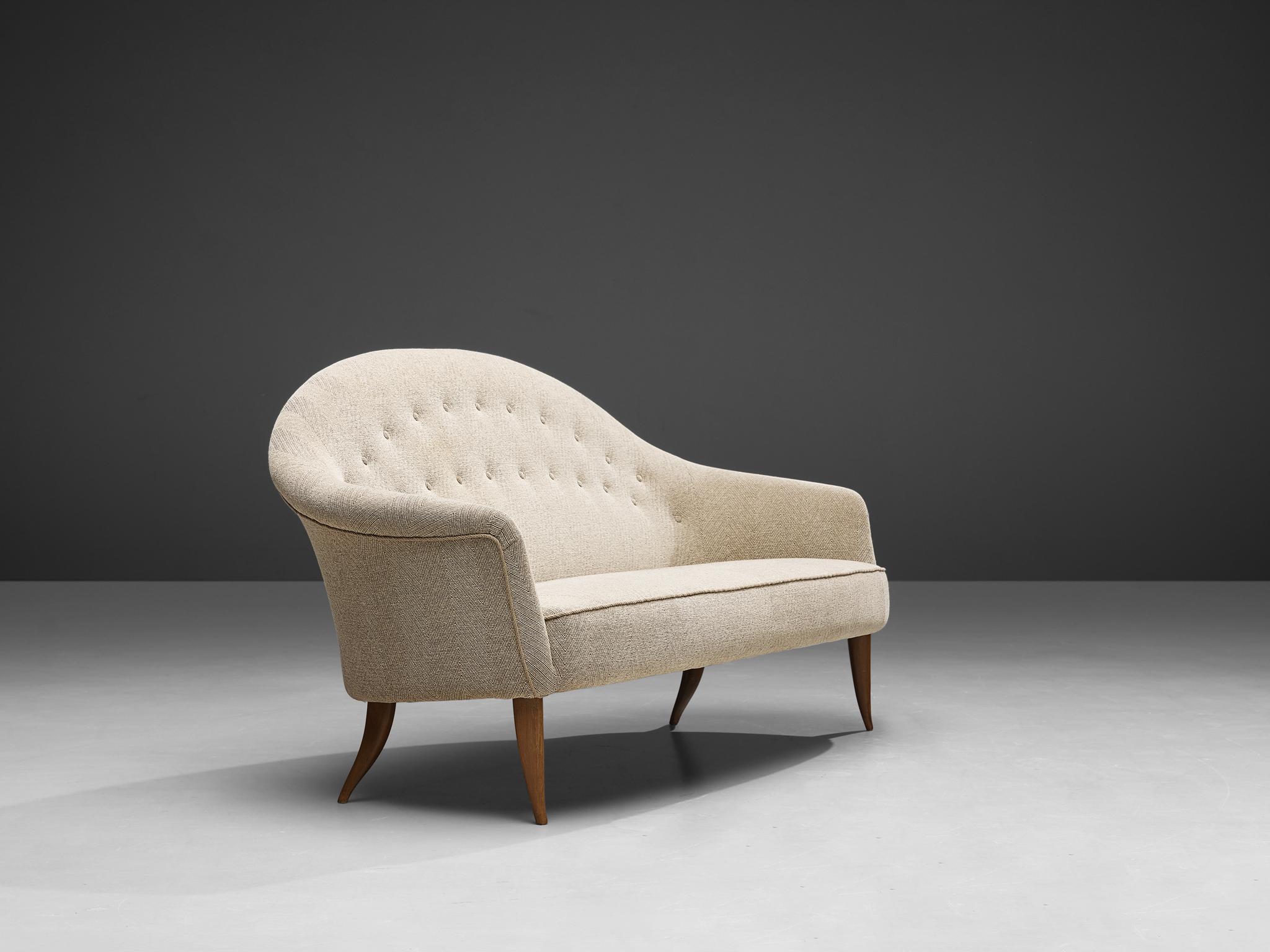 Mid-20th Century Kerstin Horlin-Holmquist 'Paradiset' Sofa in Off-White Upholstery