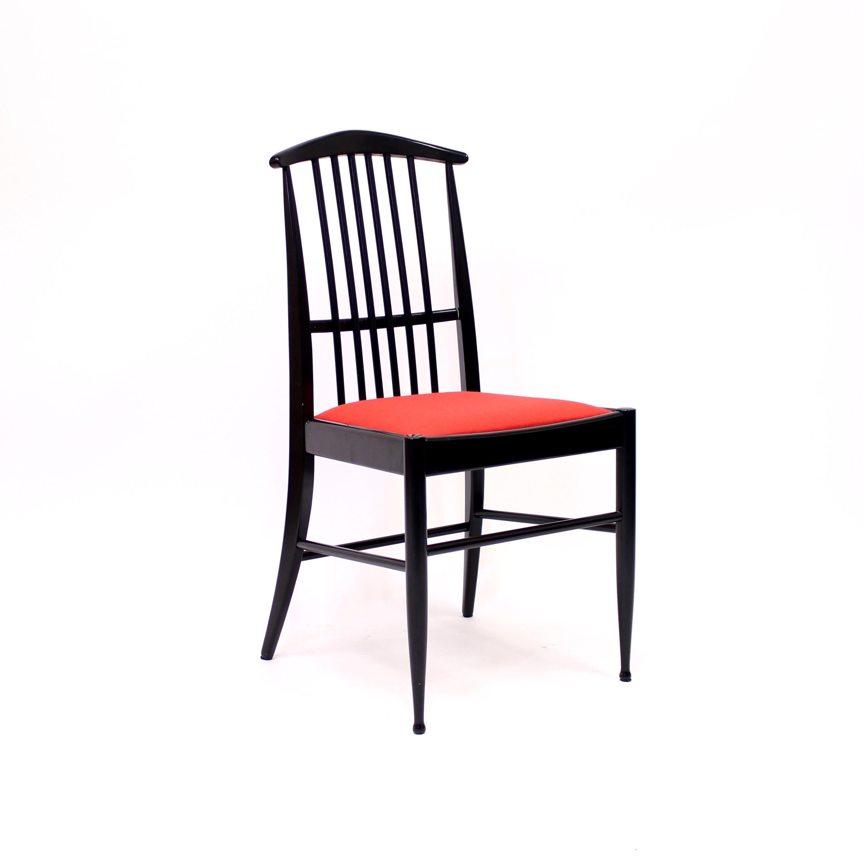 Kerstin Hörlin-Holmquist, set of 4 Charlotte dining chairs, ASKO, 1970s For Sale 4