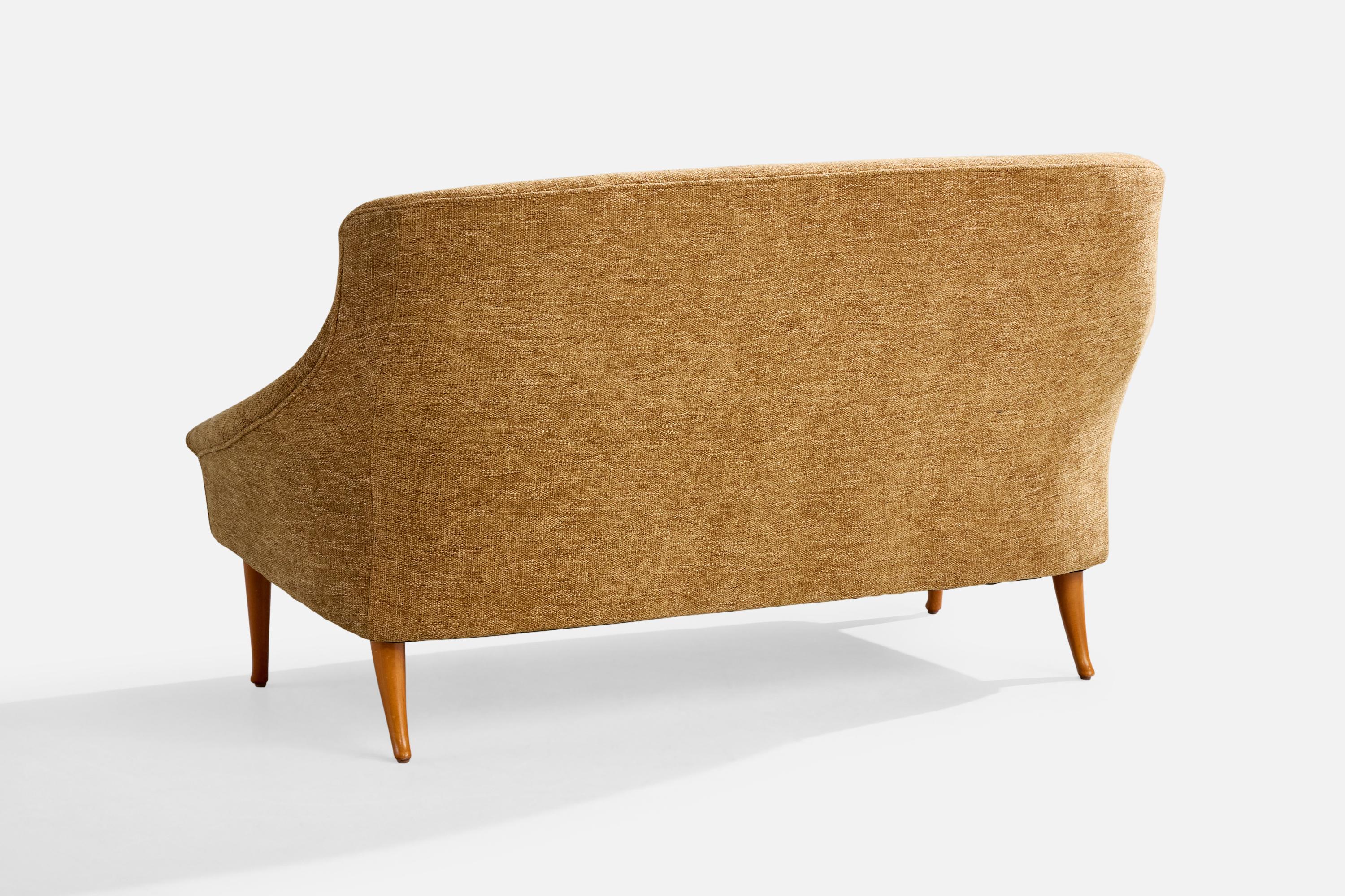 Kerstin Hörlin-Holmquist, Canapé, Wood, Tissu, Suède, 1960 Bon état - En vente à High Point, NC