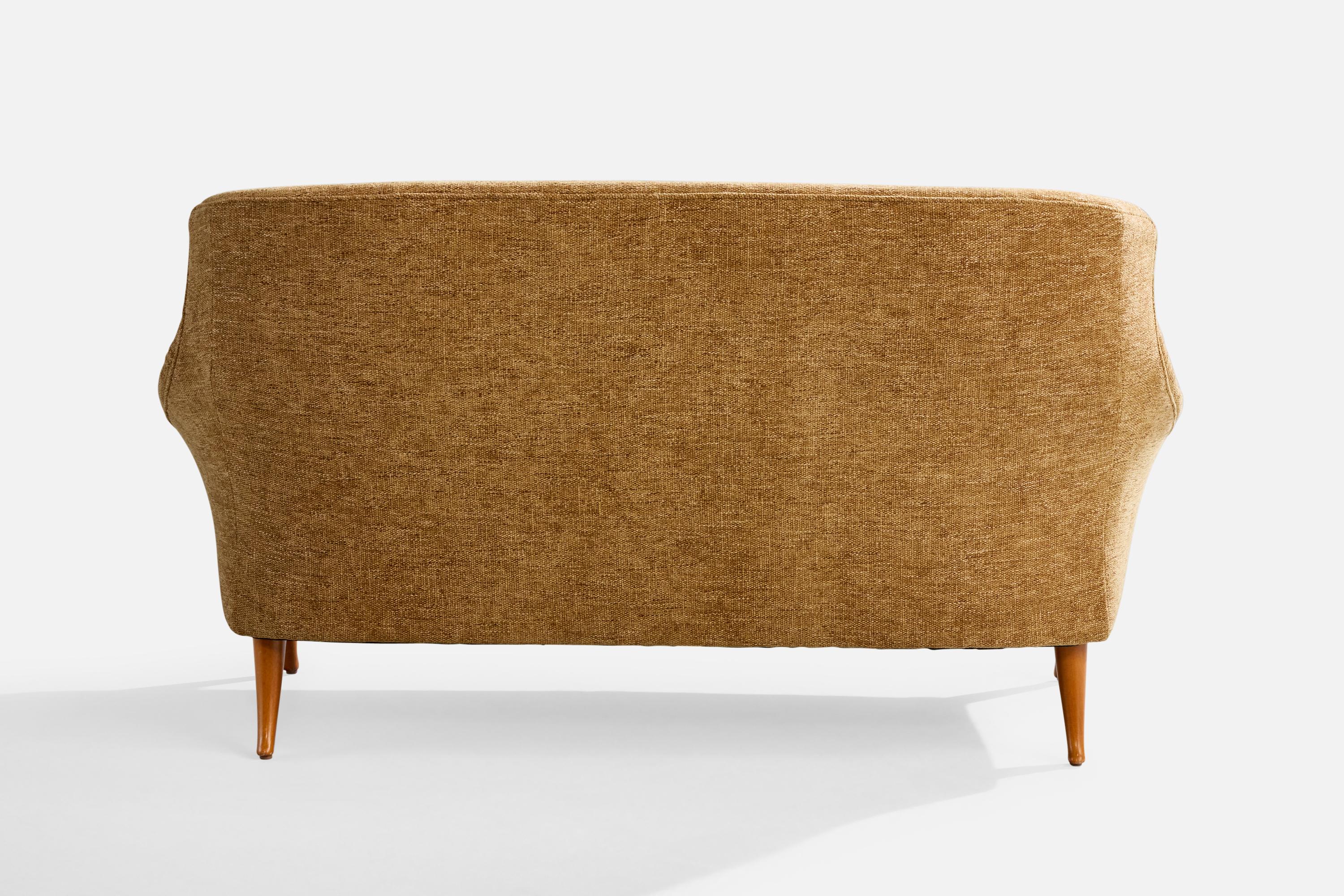 Milieu du XXe siècle Kerstin Hörlin-Holmquist, Canapé, Wood, Tissu, Suède, 1960 en vente