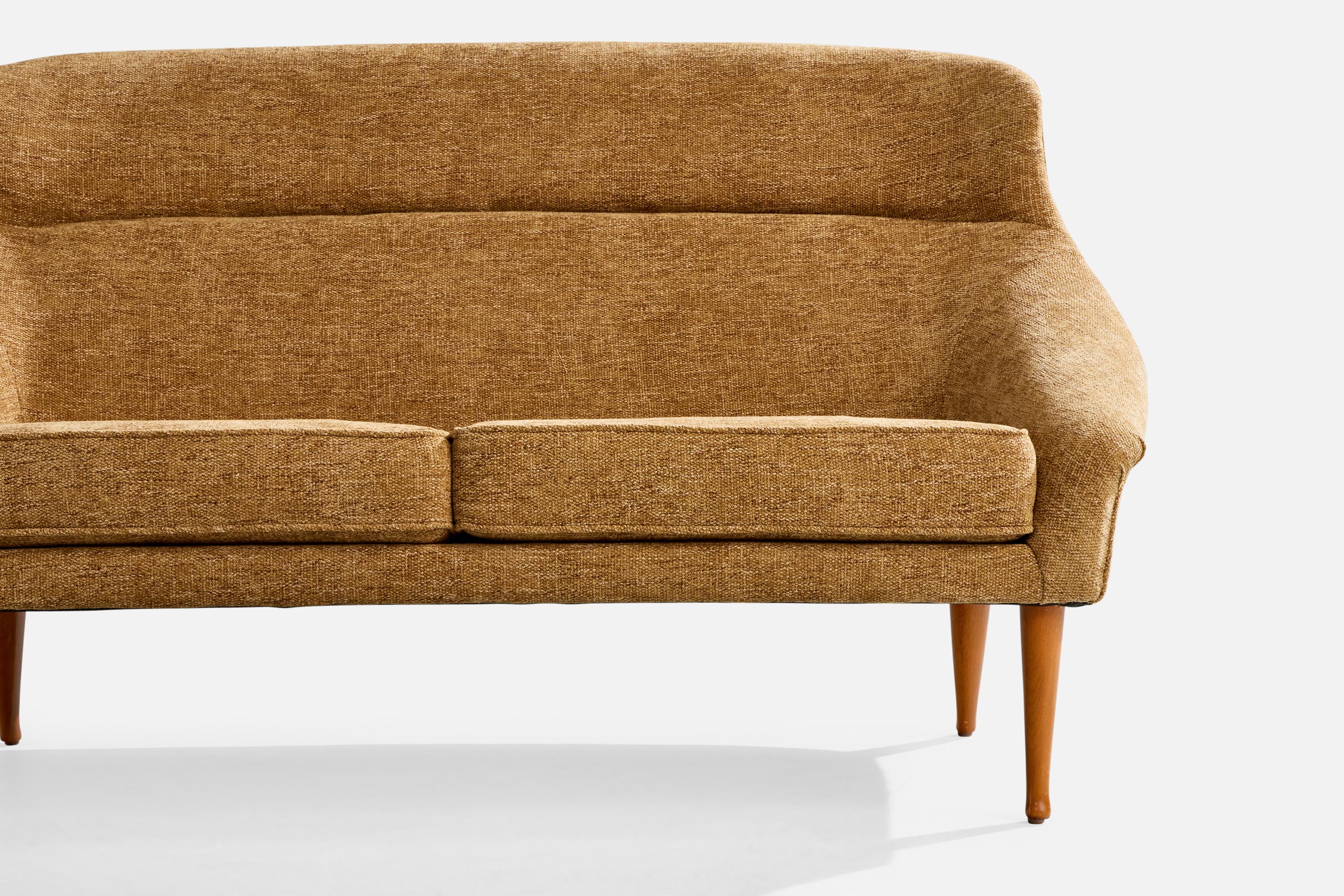 Kerstin Hörlin-Holmquist, Canapé, Wood, Tissu, Suède, 1960 en vente 2