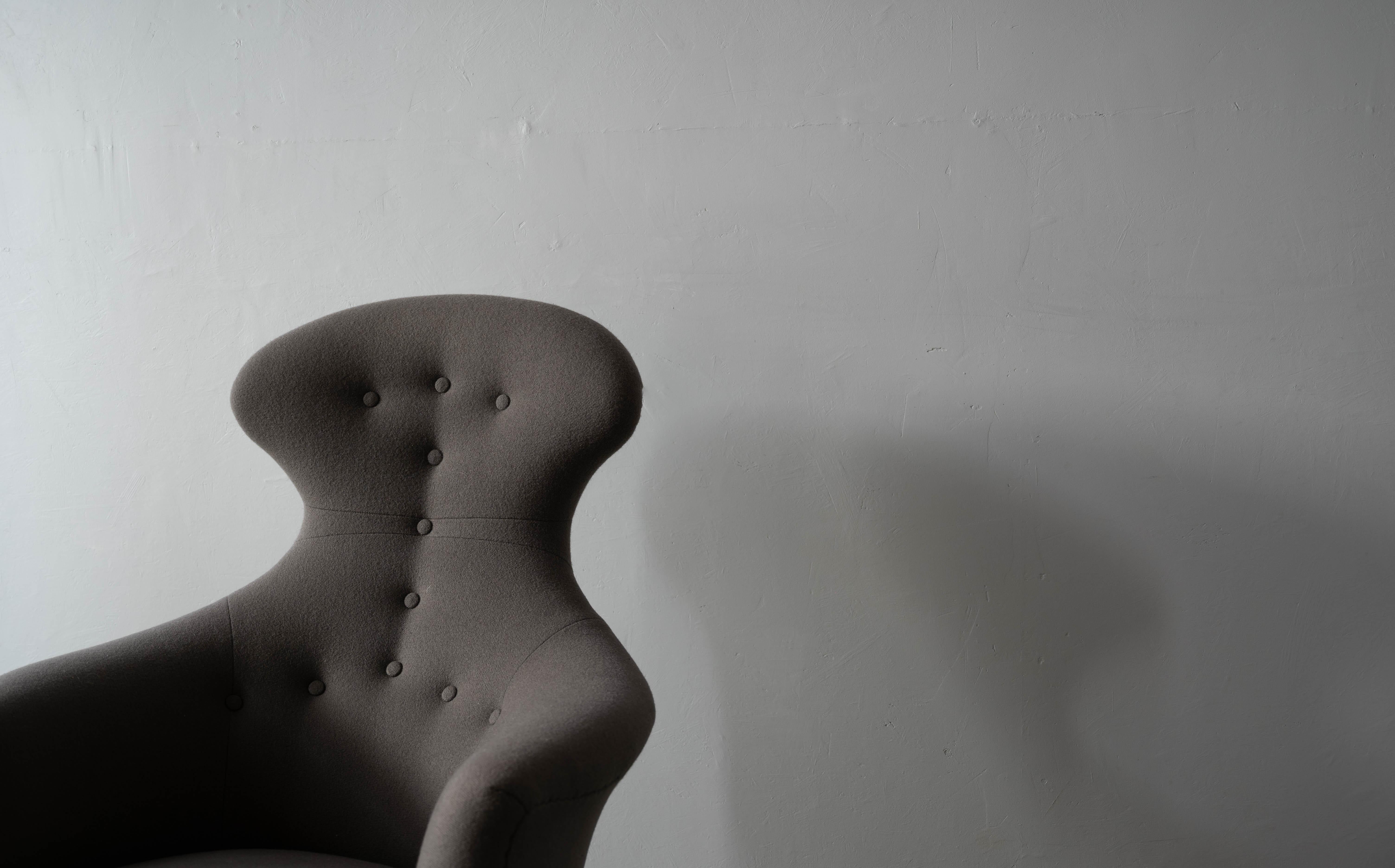 Kerstin Hörlin-holmqvist, Lounge Chair, Wood, Fabric, Nk, Sweden, 1950s For Sale 2