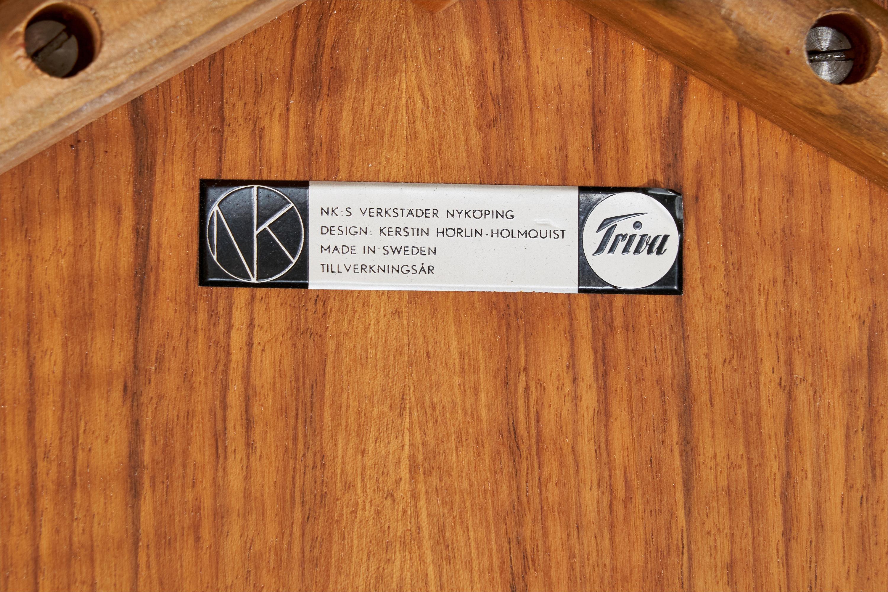 Kerstin Hörlin-Holmqvist, Mesa auxiliar, Madera, Suecia, Años 50 en venta 3