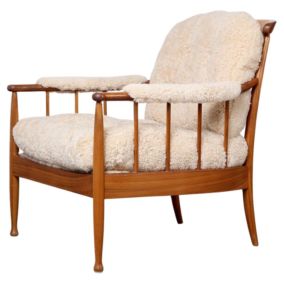 Kerstin Hörlin-Homquist ‘Skrindan’ Armchair in Light Sheepskin, 1960s