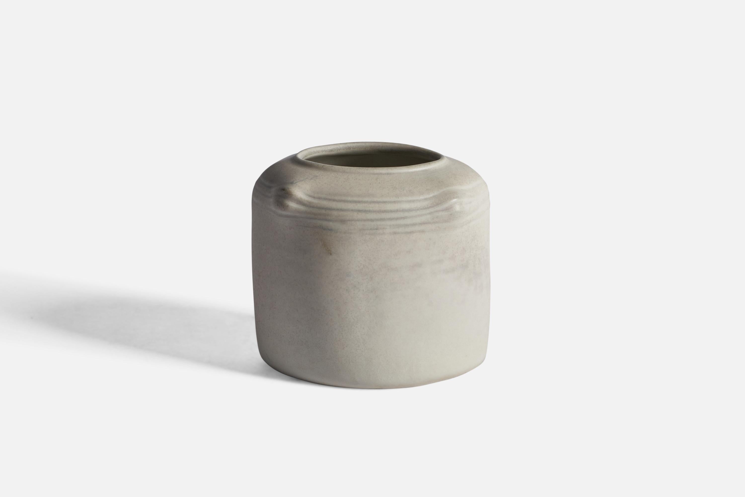 A grey-glazed stoneware vase designed by Kerstin Hörnlund and produced by Rörstrand, Sweden c. 1960s.