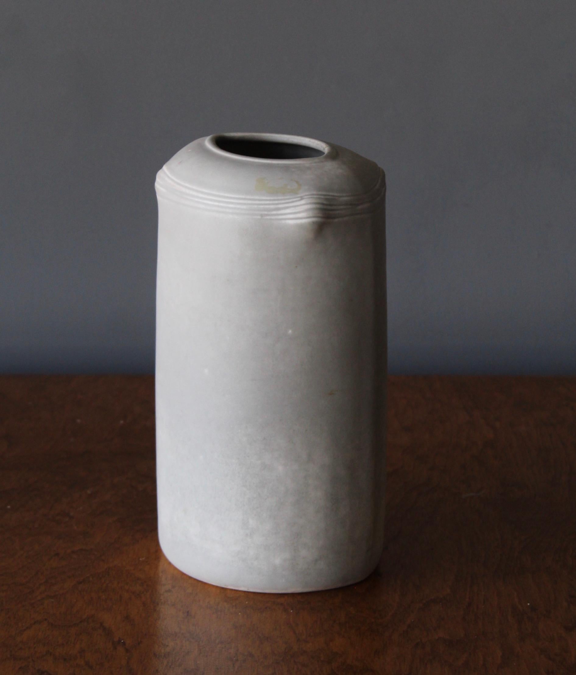 A vase / vessel. Designed by Kerstin Hörnlund, produced by Rörstrand, Sweden, 1960s, marked.