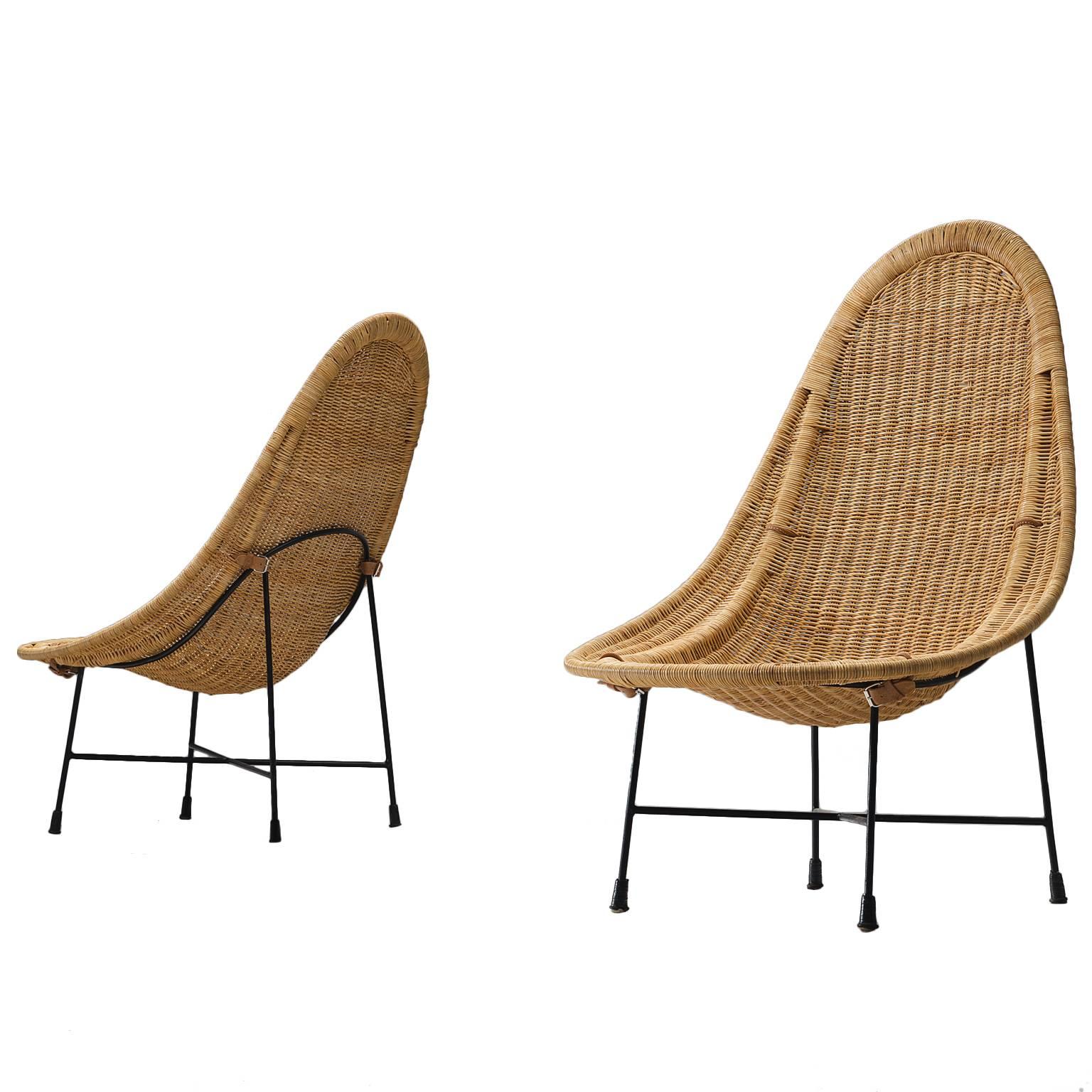 Kerstin Hörlin-Holmquist 'Stora Kraal' Cane Side Chairs