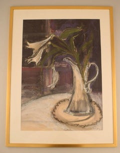 Kerstin Jönsson, Sweden, Pastel on Paper, "Lilies in a Jug"