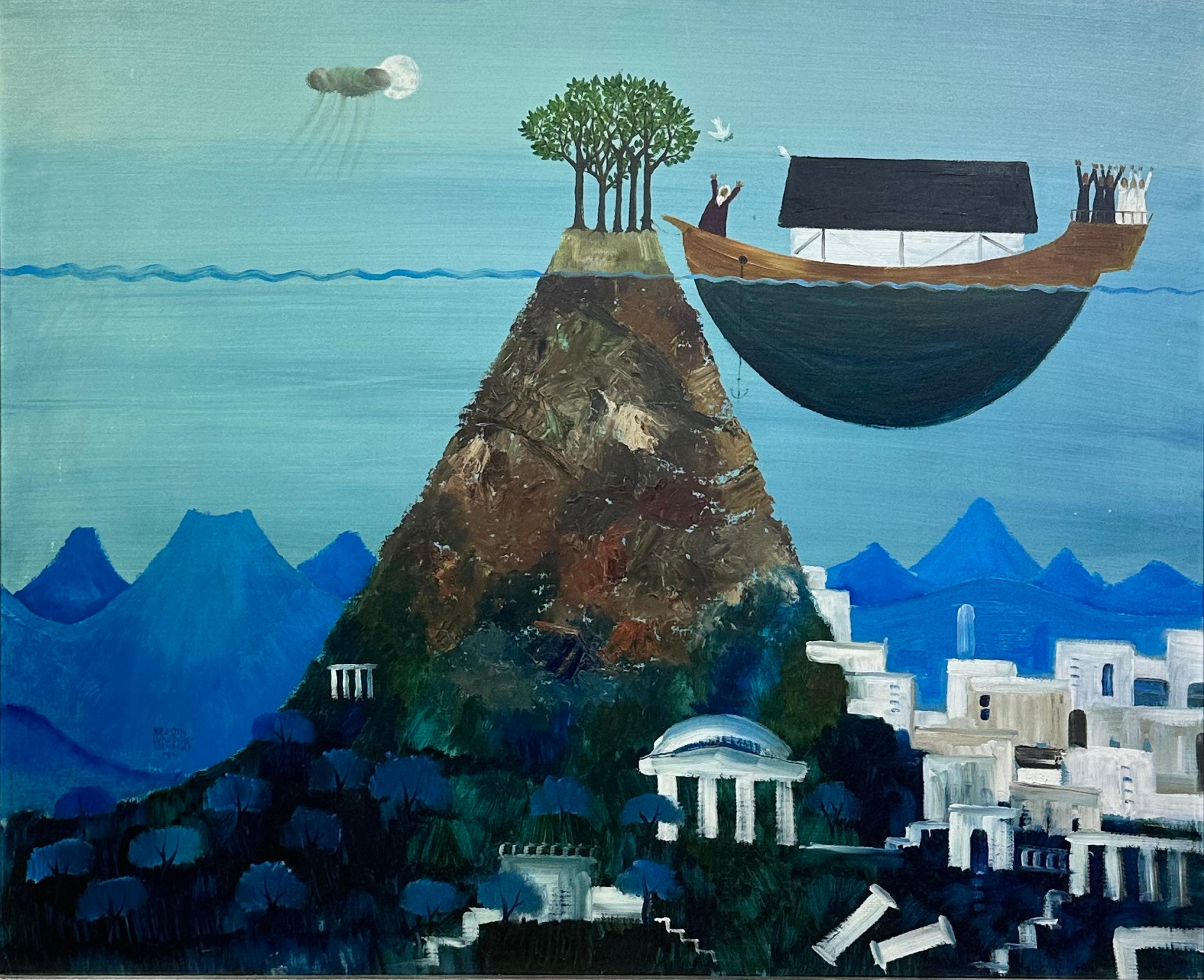 Kerstin Lundberg-Stenman, Ölgemälde Noahs Arc, signiert und datiert 1971 (20. Jahrhundert) im Angebot