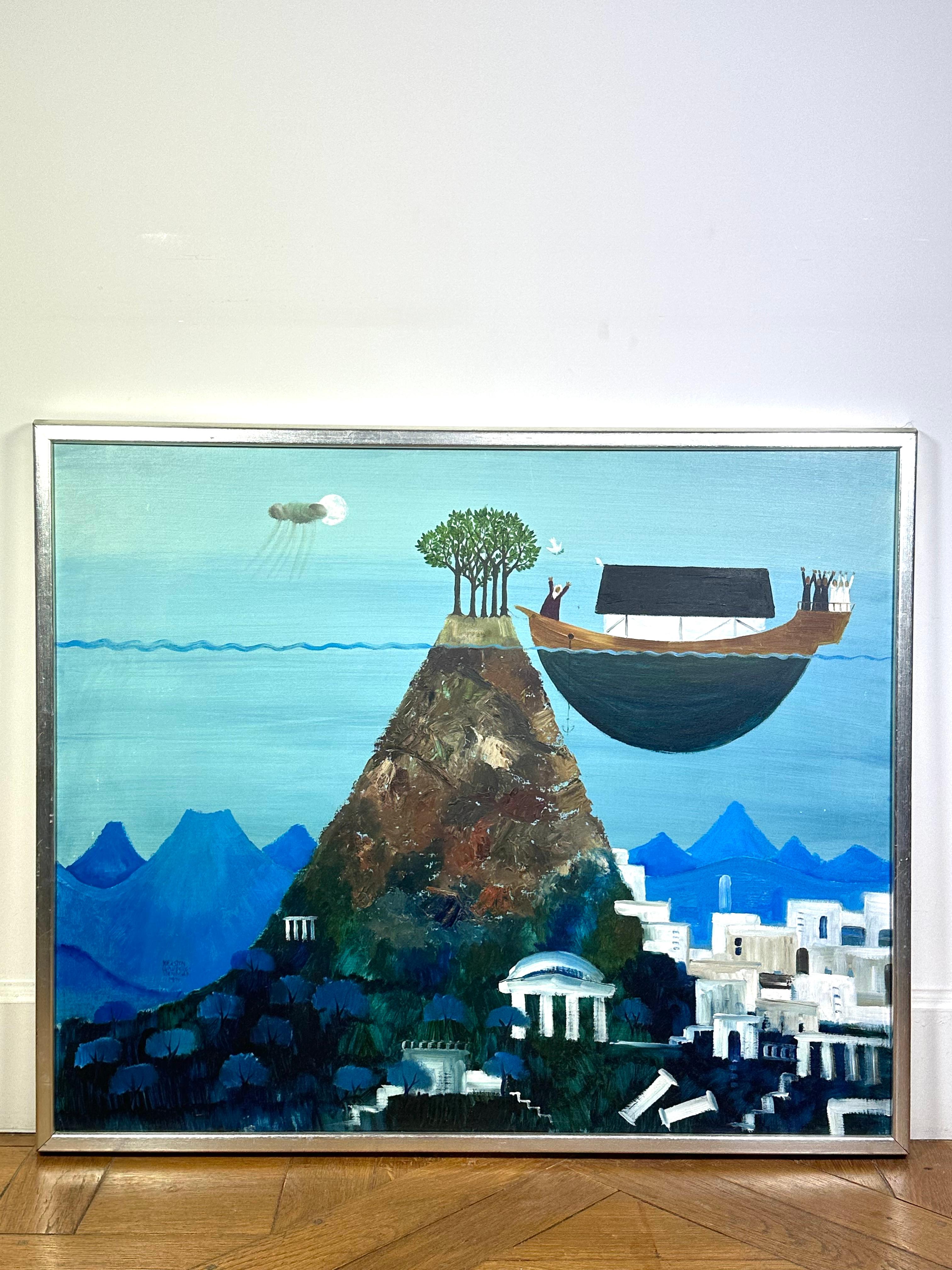 Kerstin Lundberg-Stenman, Ölgemälde Noahs Arc, signiert und datiert 1971 (Leinwand) im Angebot