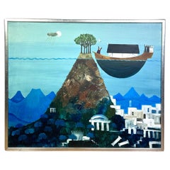 Kerstin Lundberg-Stenman, dipinto a olio Arco di Noè firmato e datato 1971
