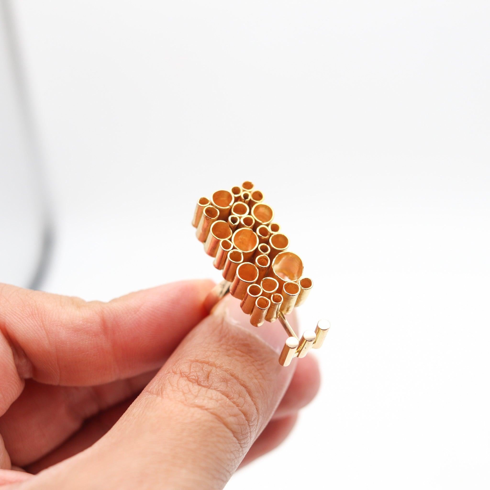 KERSTIN ÖHLIN LEJONKLOU 1968 Sweden Geometric Ring In 18Kt Yellow Gold For Sale 1