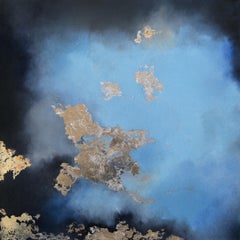 Kerstin Paillard - Kingman Blue pastel and gold leaf mixed media painting Kingman Blue pastel and gold leaf mixed media painting