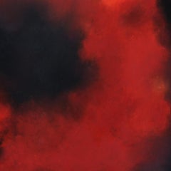 Papaver Rhoeas, red abstract flower pigment painting
