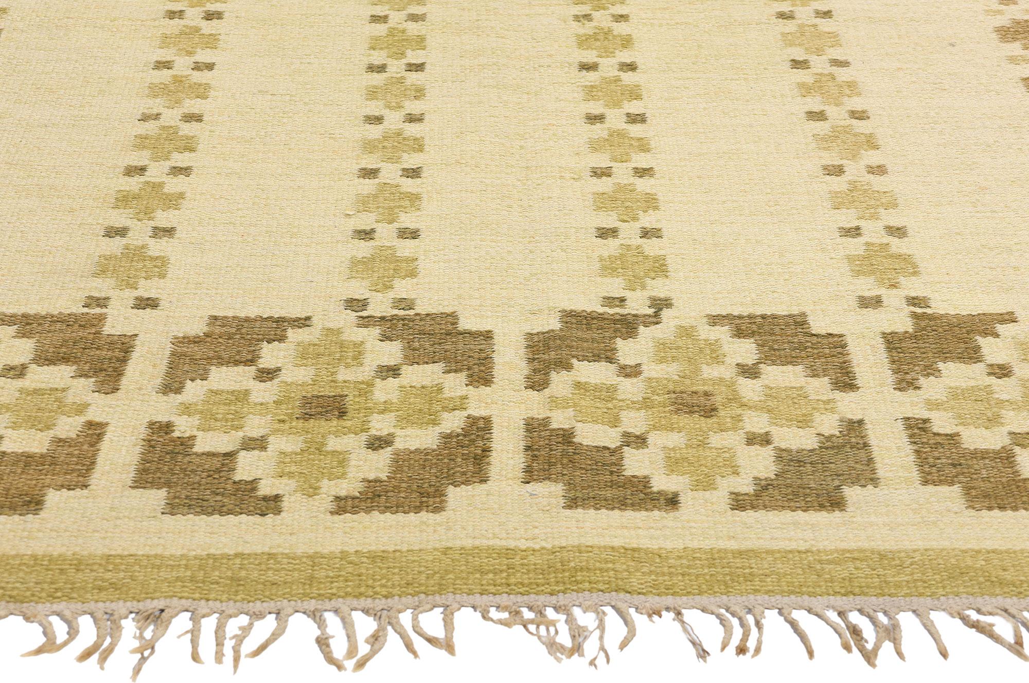 Tessuto a mano Tappeto Kerstin Persson Vintage Scandinavo Svedese Röllakan, 04'05 x 06'09 in vendita