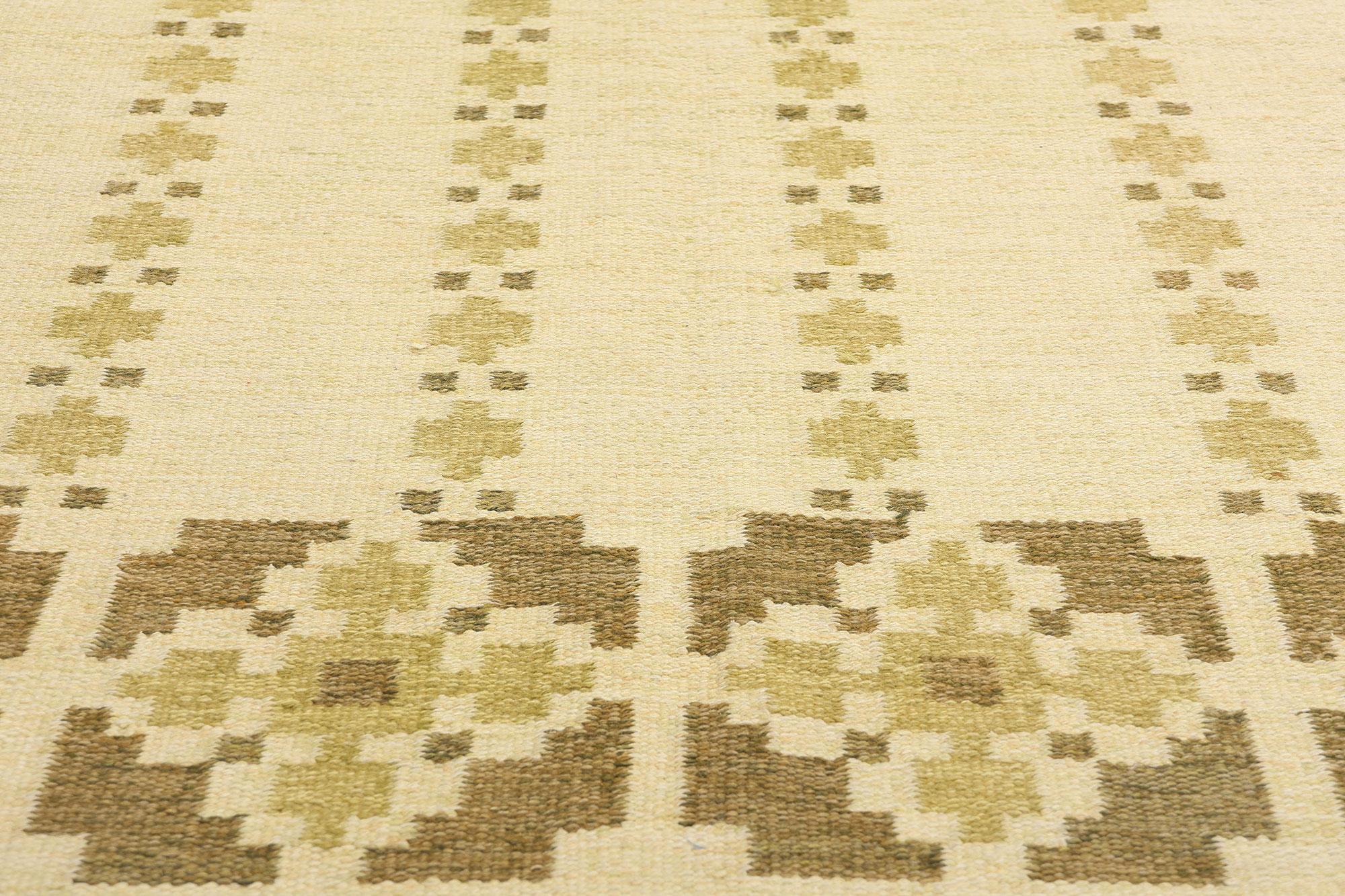 Tappeto Kerstin Persson Vintage Scandinavo Svedese Röllakan, 04'05 x 06'09 In condizioni buone in vendita a Dallas, TX