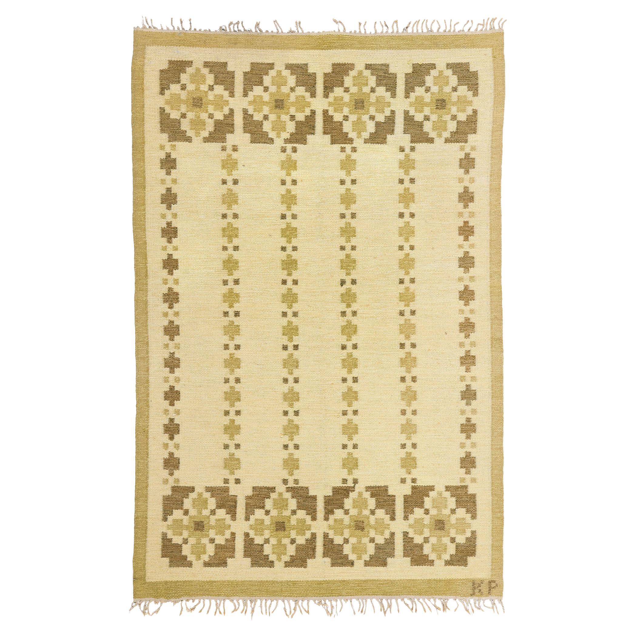 Tappeto Kerstin Persson Vintage Scandinavo Svedese Röllakan, 04'05 x 06'09