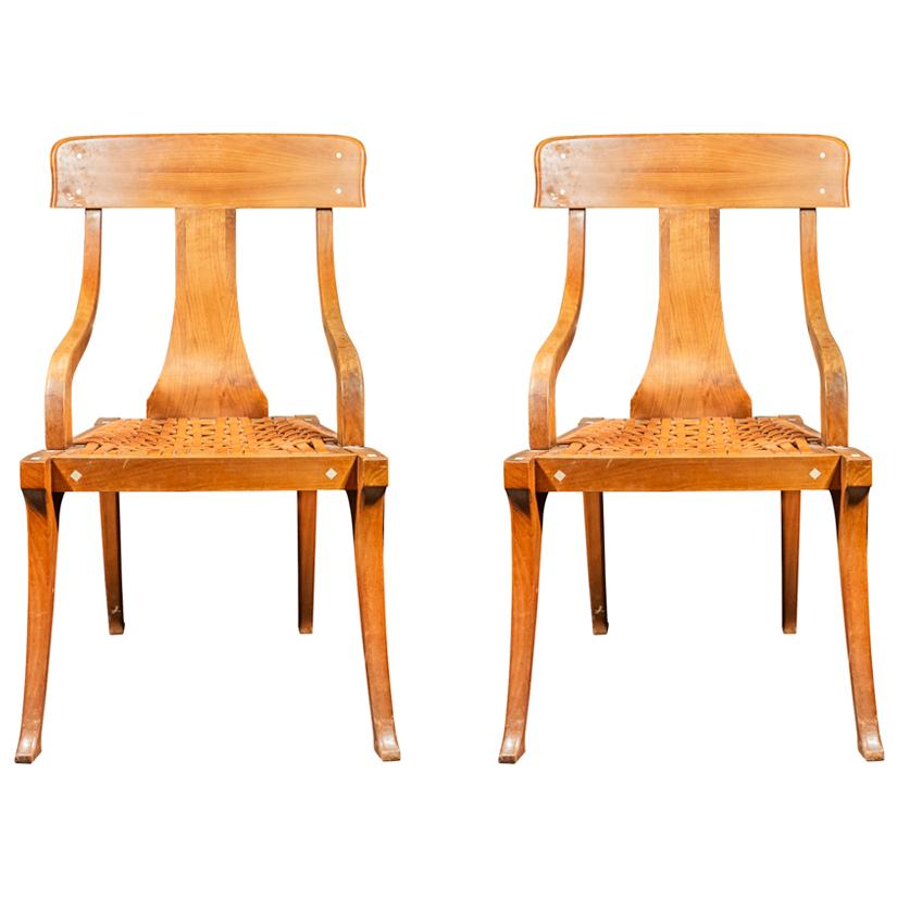 "Kerylos", in the Style of Emmanuel Pontremoli, Pair of Armchairs, circa 1970