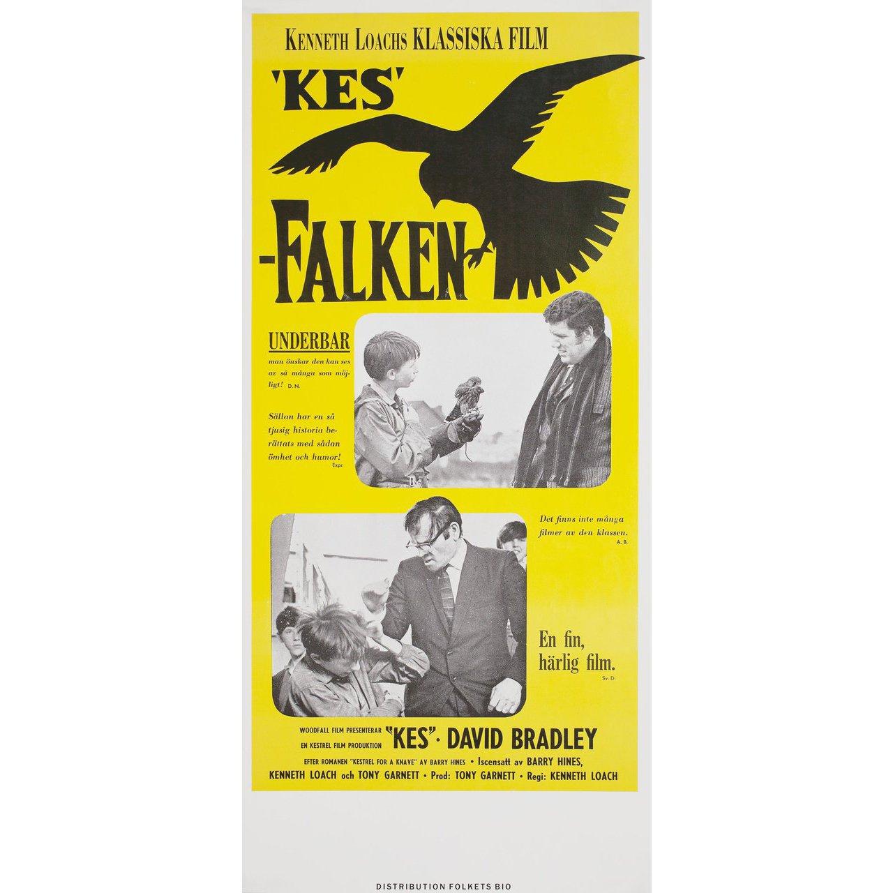Original 1970 Swedish stolpe poster for the first Swedish theatrical release of the film Kes directed by Ken Loach with David Bradley / Freddie Fletcher / Lynne Perrie / Colin Welland. Fine condition, rolled. Please note: the size is stated in
