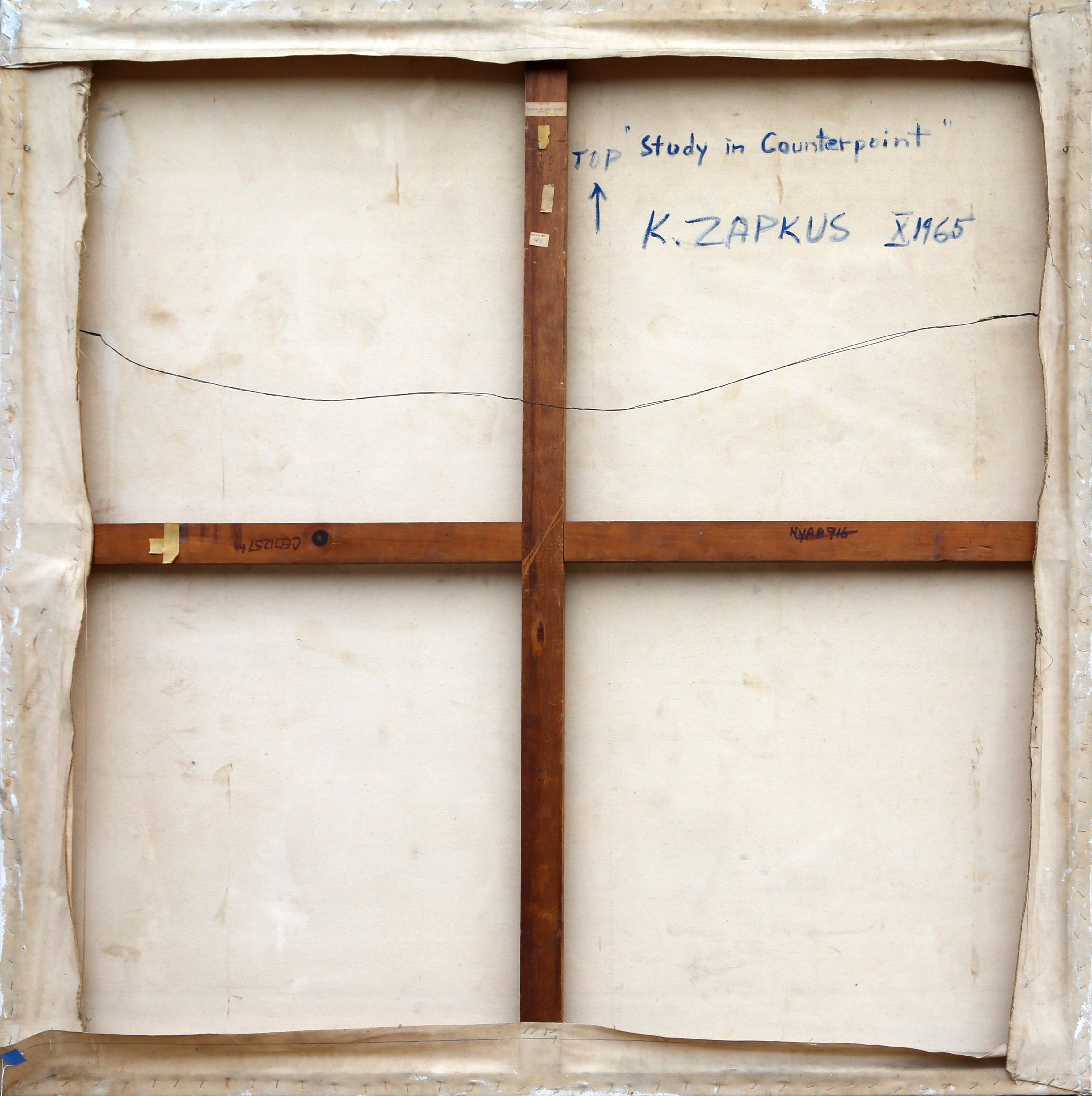 Étude en contrepoint, grande peinture abstraite géométrique de Kes Zapkus en vente 2