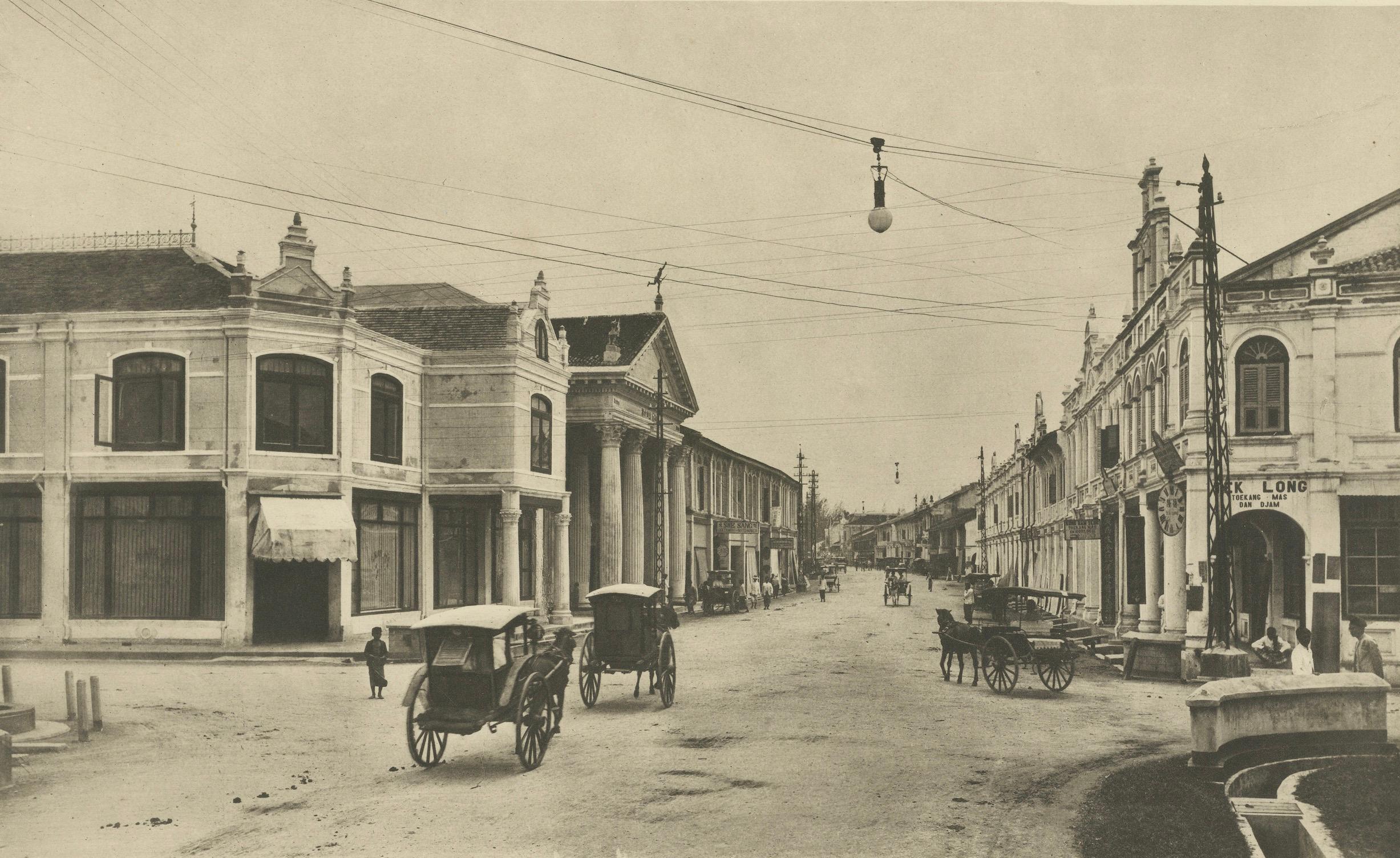 Carta Via Kesawan da nord, Medan, Indie Orientali Olandesi - Fotogramma antico, C.C. in vendita