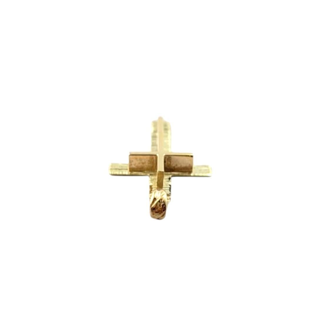 Ciondolo a croce in oro giallo Kesemco 14 carati #21517 in vendita 1