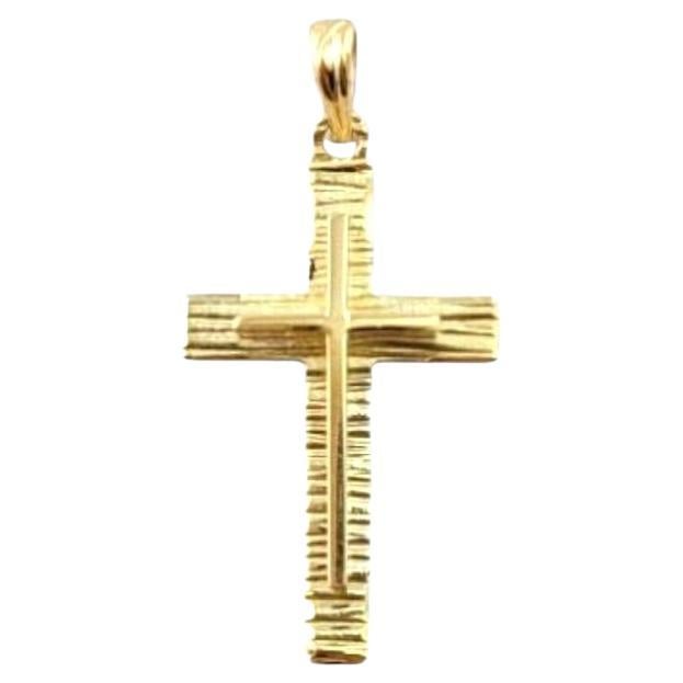 Kesemco Pendentif croix en or jaune 14 carats #21517
